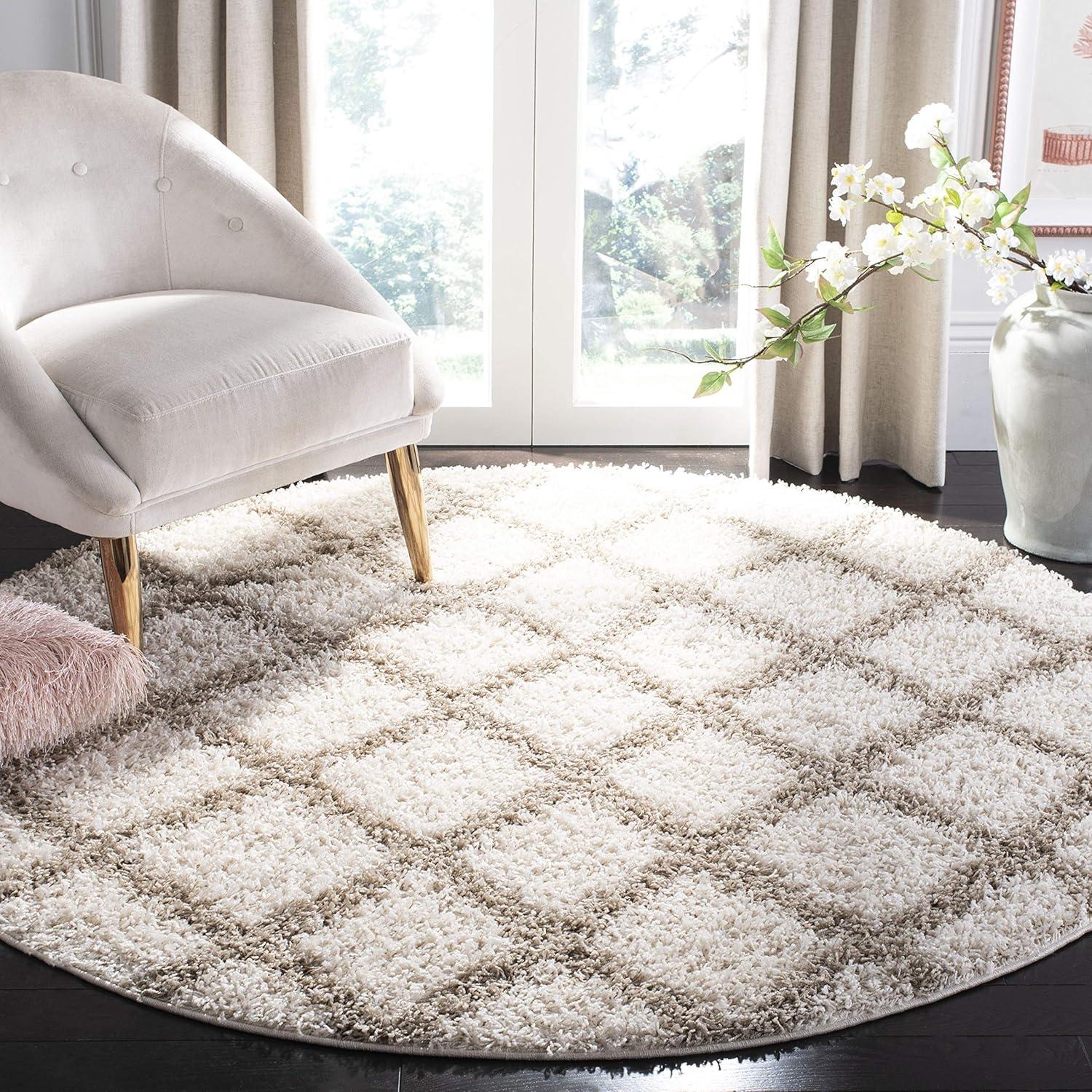 image:imageSAFAVIEH Dallas Shag Collection Area Rug 51 x 76 Seafoam amp Ivory Trellis Design NonShedding amp Easy Care 15inch Thick Ideal for High Traffic Areas in Living Room Bedroom SGD258CIvoryBeige