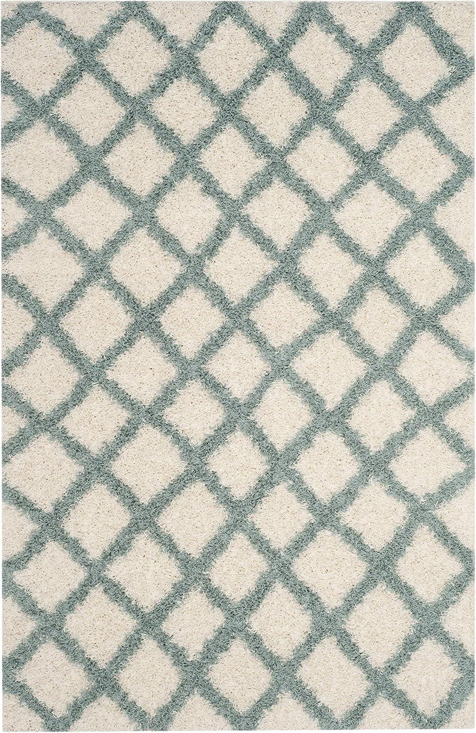 image:imageSAFAVIEH Dallas Shag Collection Area Rug 51 x 76 Seafoam amp Ivory Trellis Design NonShedding amp Easy Care 15inch Thick Ideal for High Traffic Areas in Living Room Bedroom SGD258CIvorySeafoam