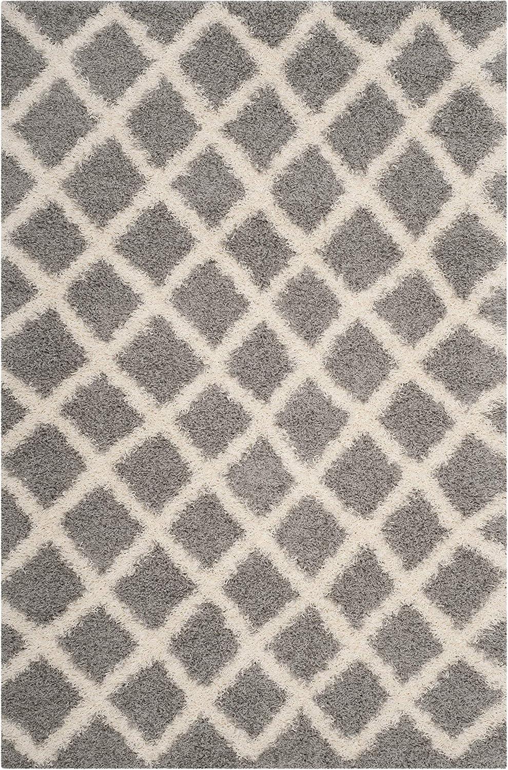 image:imageSAFAVIEH Dallas Shag Collection Area Rug 51 x 76 Seafoam amp Ivory Trellis Design NonShedding amp Easy Care 15inch Thick Ideal for High Traffic Areas in Living Room Bedroom SGD258CGreyIvory