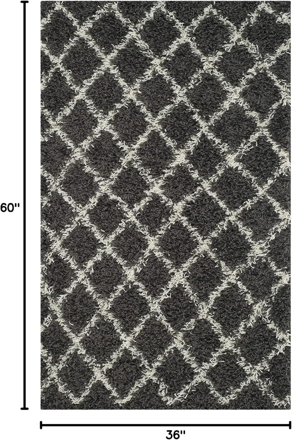 image:imageSAFAVIEH Dallas Shag Collection Area Rug 51 x 76 Seafoam amp Ivory Trellis Design NonShedding amp Easy Care 15inch Thick Ideal for High Traffic Areas in Living Room Bedroom SGD258CDark GreyIvory