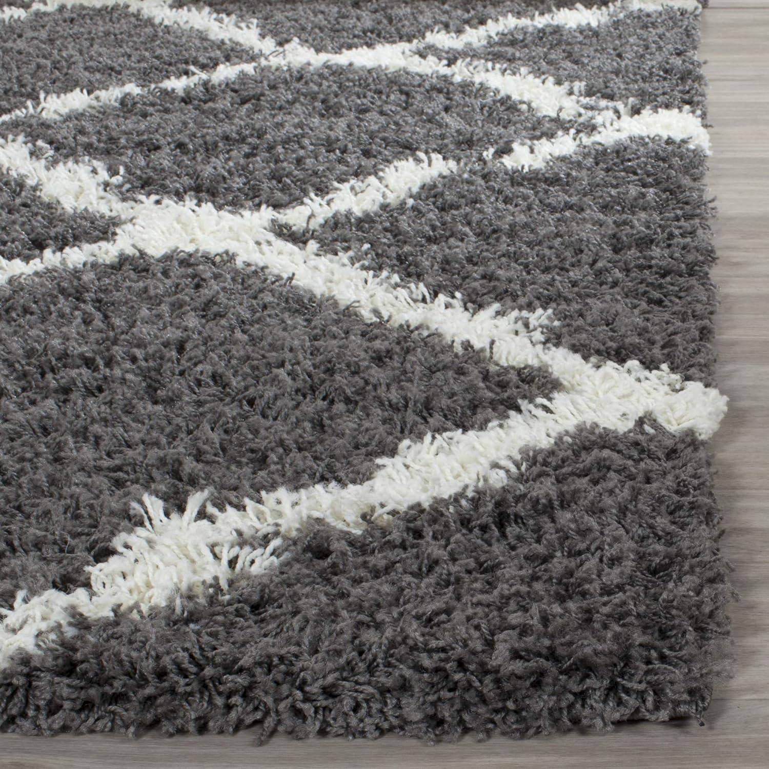 image:imageSAFAVIEH Dallas Shag Collection Area Rug 51 x 76 Seafoam amp Ivory Trellis Design NonShedding amp Easy Care 15inch Thick Ideal for High Traffic Areas in Living Room Bedroom SGD258CDark GreyIvory