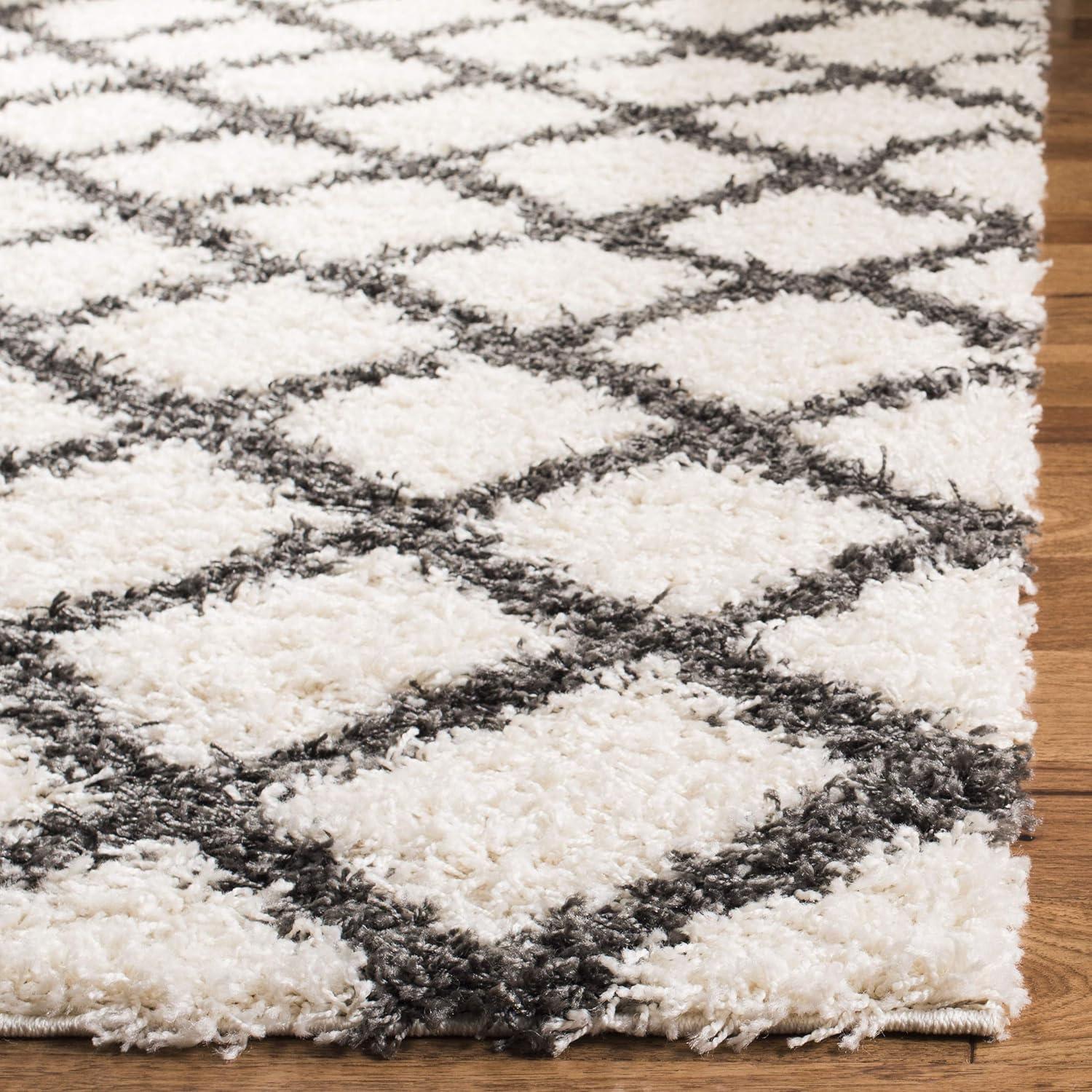 image:imageSAFAVIEH Dallas Shag Collection Area Rug 51 x 76 Seafoam amp Ivory Trellis Design NonShedding amp Easy Care 15inch Thick Ideal for High Traffic Areas in Living Room Bedroom SGD258CIvoryDark Grey