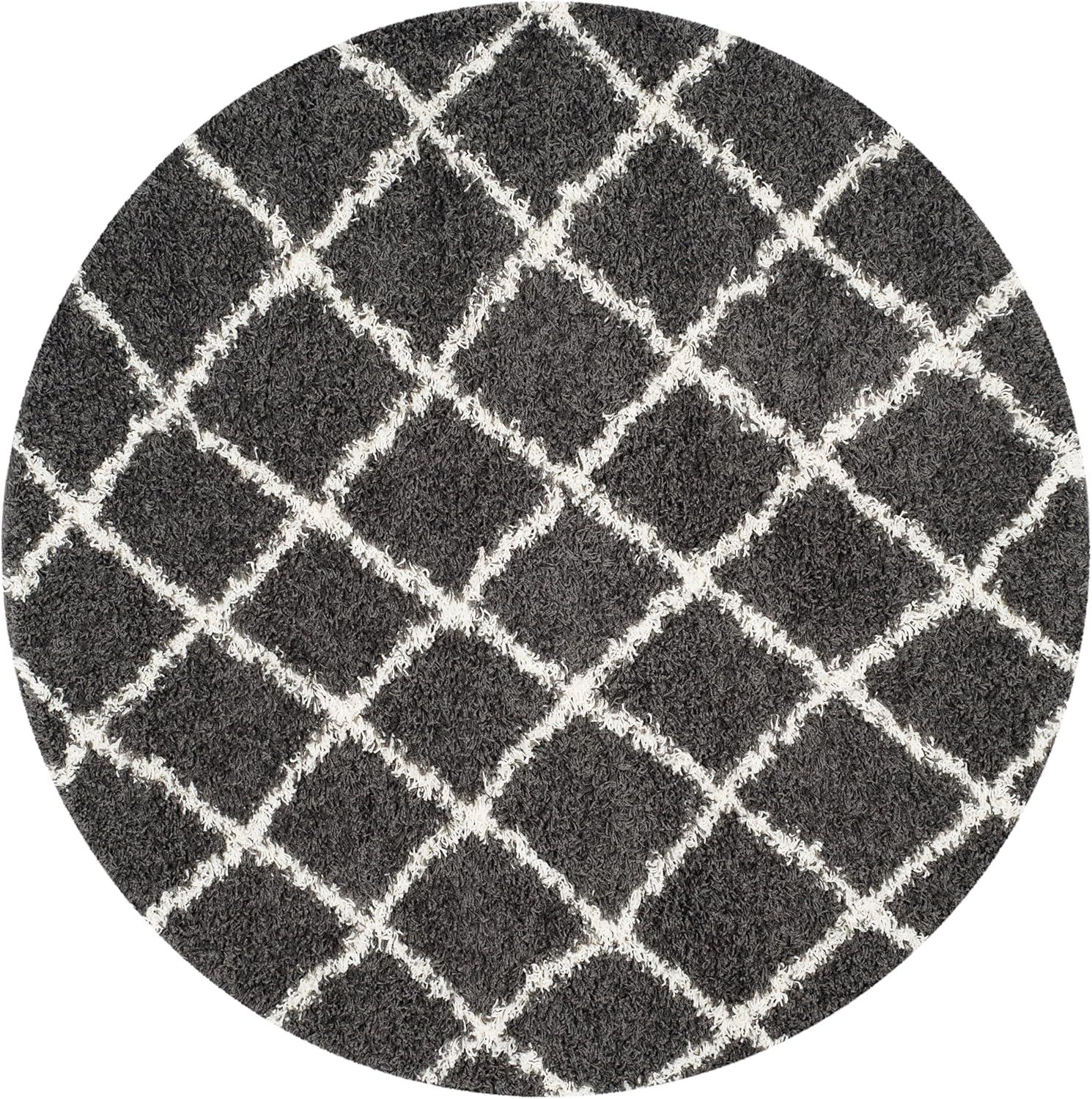 image:imageSAFAVIEH Dallas Shag Collection Area Rug 51 x 76 Seafoam amp Ivory Trellis Design NonShedding amp Easy Care 15inch Thick Ideal for High Traffic Areas in Living Room Bedroom SGD258CDark GreyIvory
