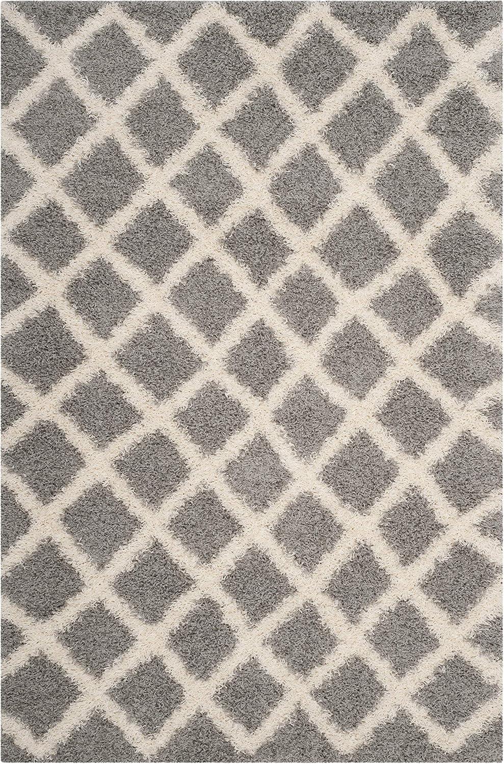 image:imageSAFAVIEH Dallas Shag Collection Area Rug 51 x 76 Seafoam amp Ivory Trellis Design NonShedding amp Easy Care 15inch Thick Ideal for High Traffic Areas in Living Room Bedroom SGD258CGreyIvory