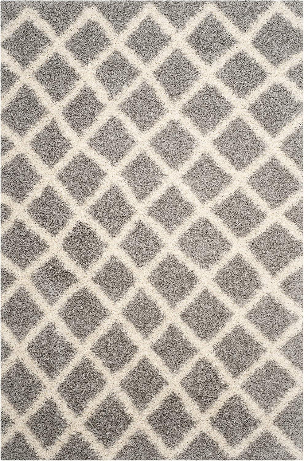 image:imageSAFAVIEH Dallas Shag Collection Area Rug 51 x 76 Seafoam amp Ivory Trellis Design NonShedding amp Easy Care 15inch Thick Ideal for High Traffic Areas in Living Room Bedroom SGD258CGreyIvory