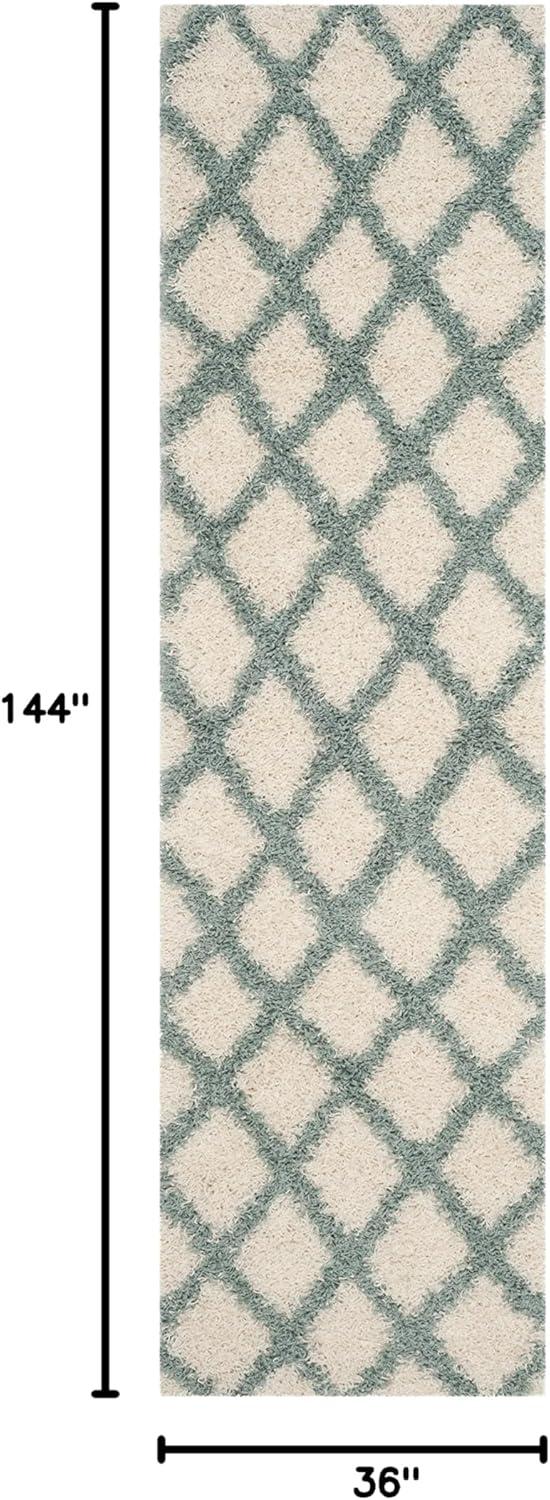 image:imageSAFAVIEH Dallas Shag Collection Area Rug 51 x 76 Seafoam amp Ivory Trellis Design NonShedding amp Easy Care 15inch Thick Ideal for High Traffic Areas in Living Room Bedroom SGD258CIvorySeafoam
