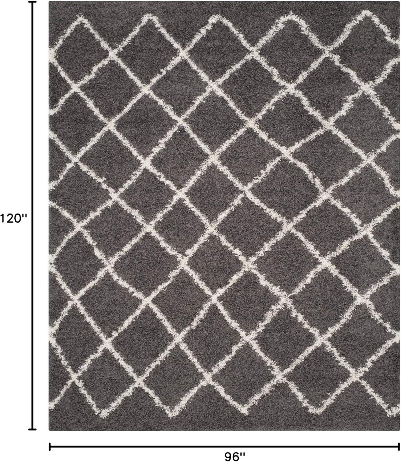 image:imageSAFAVIEH Dallas Shag Collection Area Rug 51 x 76 Seafoam amp Ivory Trellis Design NonShedding amp Easy Care 15inch Thick Ideal for High Traffic Areas in Living Room Bedroom SGD258CDark GreyIvory