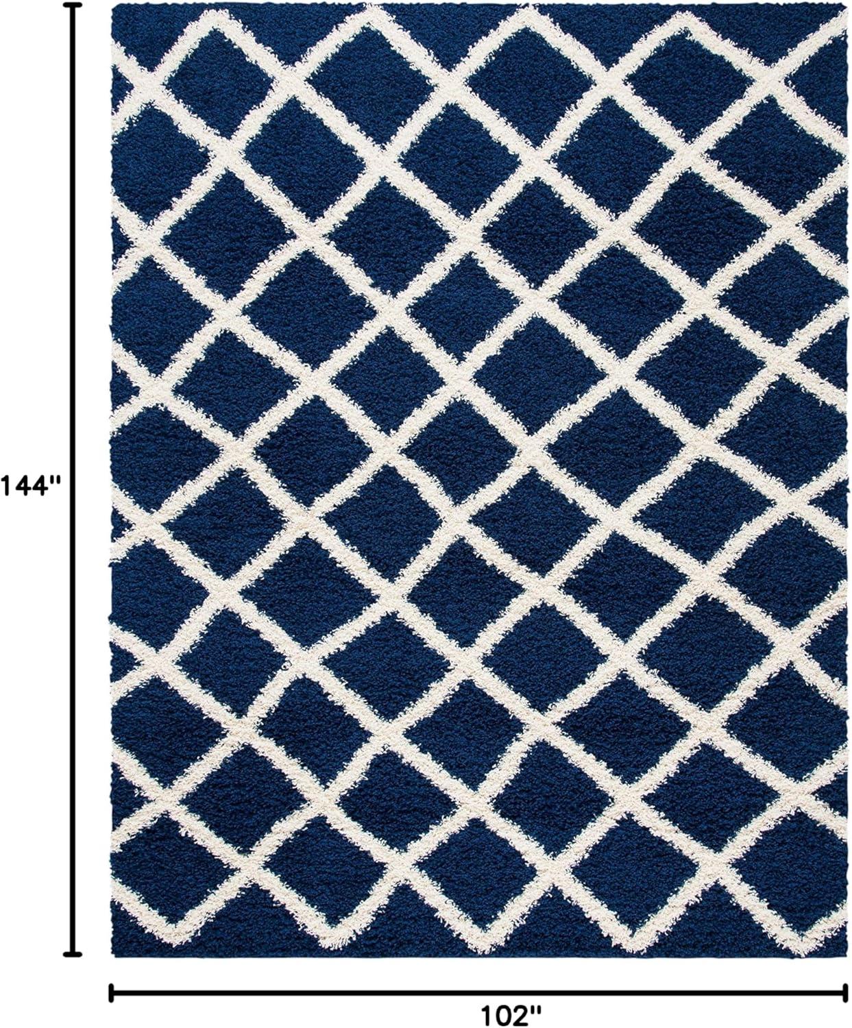 image:imageSAFAVIEH Dallas Shag Collection Area Rug 51 x 76 Seafoam amp Ivory Trellis Design NonShedding amp Easy Care 15inch Thick Ideal for High Traffic Areas in Living Room Bedroom SGD258CNavyIvory