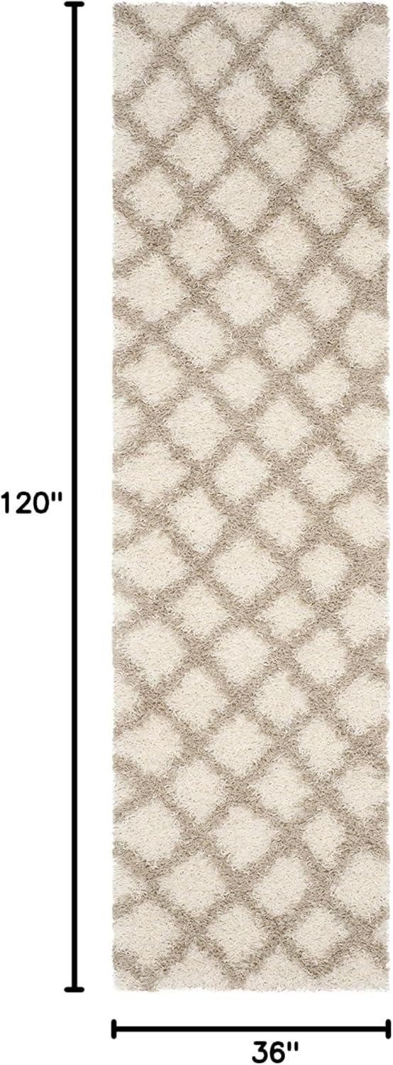 image:imageSAFAVIEH Dallas Shag Collection Area Rug 51 x 76 Seafoam amp Ivory Trellis Design NonShedding amp Easy Care 15inch Thick Ideal for High Traffic Areas in Living Room Bedroom SGD258CIvoryBeige