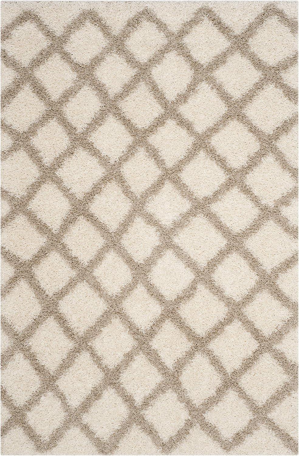 image:imageSAFAVIEH Dallas Shag Collection Area Rug 51 x 76 Seafoam amp Ivory Trellis Design NonShedding amp Easy Care 15inch Thick Ideal for High Traffic Areas in Living Room Bedroom SGD258CIvoryBeige