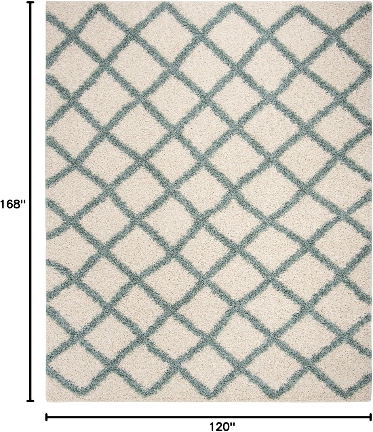 image:imageSAFAVIEH Dallas Shag Collection Area Rug 51 x 76 Seafoam amp Ivory Trellis Design NonShedding amp Easy Care 15inch Thick Ideal for High Traffic Areas in Living Room Bedroom SGD258CIvorySeafoam
