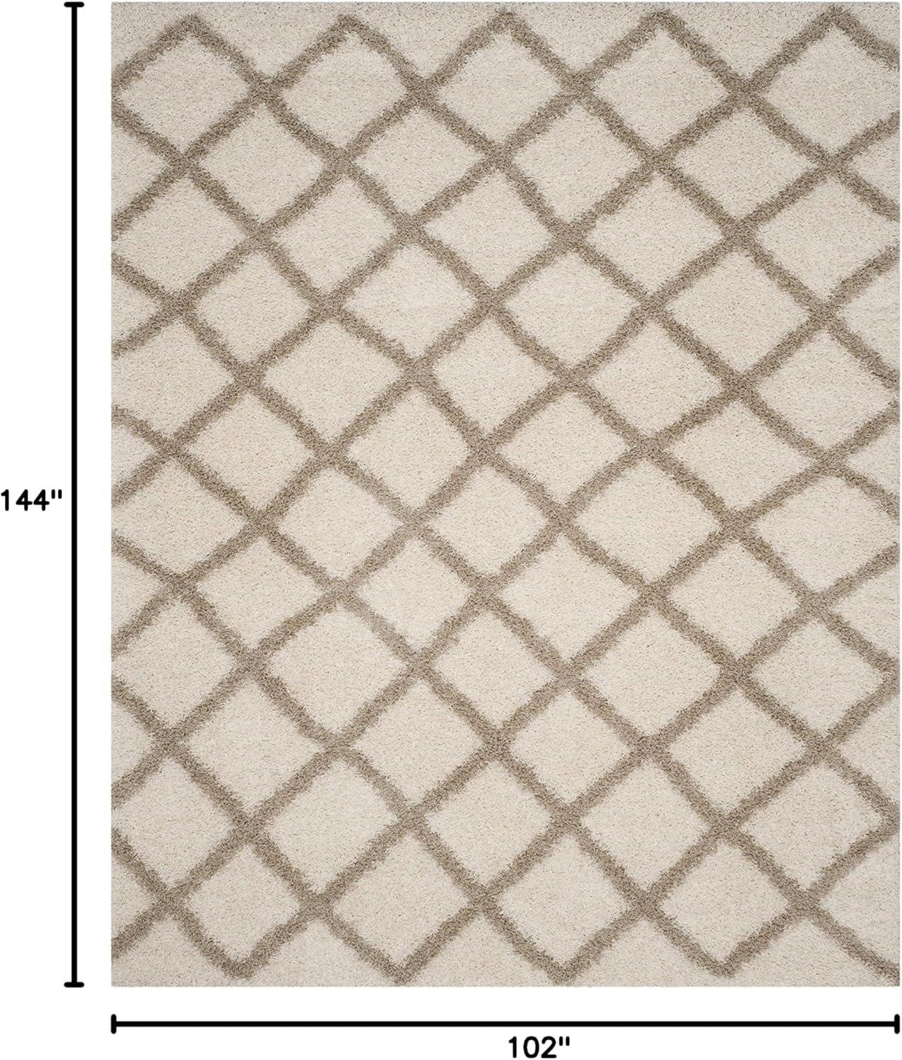 image:imageSAFAVIEH Dallas Shag Collection Area Rug 51 x 76 Seafoam amp Ivory Trellis Design NonShedding amp Easy Care 15inch Thick Ideal for High Traffic Areas in Living Room Bedroom SGD258CIvoryBeige