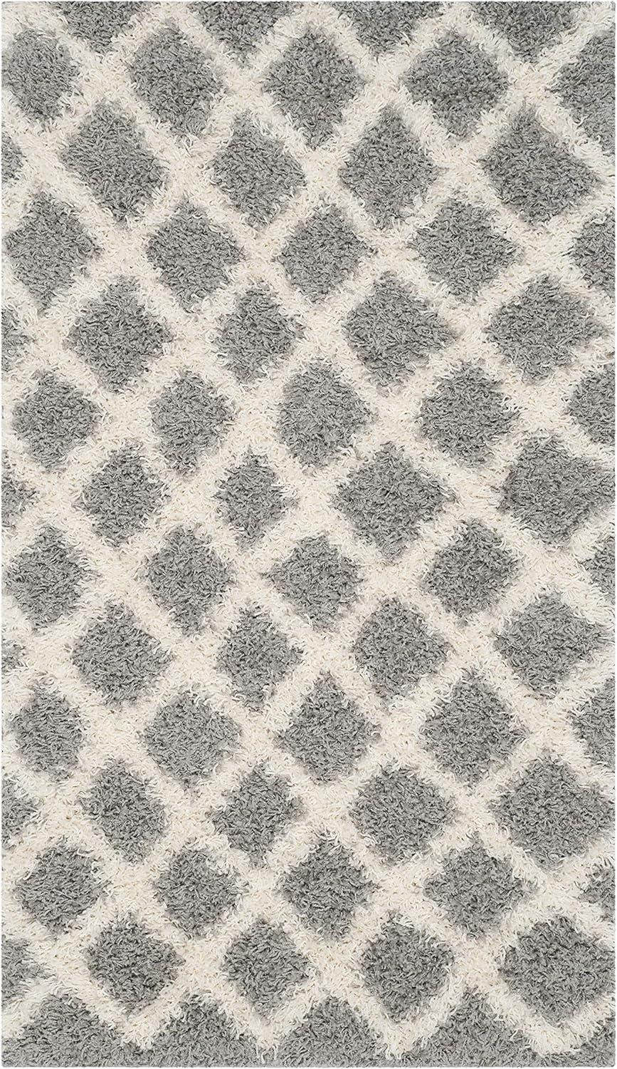 image:imageSAFAVIEH Dallas Shag Collection Area Rug 51 x 76 Seafoam amp Ivory Trellis Design NonShedding amp Easy Care 15inch Thick Ideal for High Traffic Areas in Living Room Bedroom SGD258CGreyIvory
