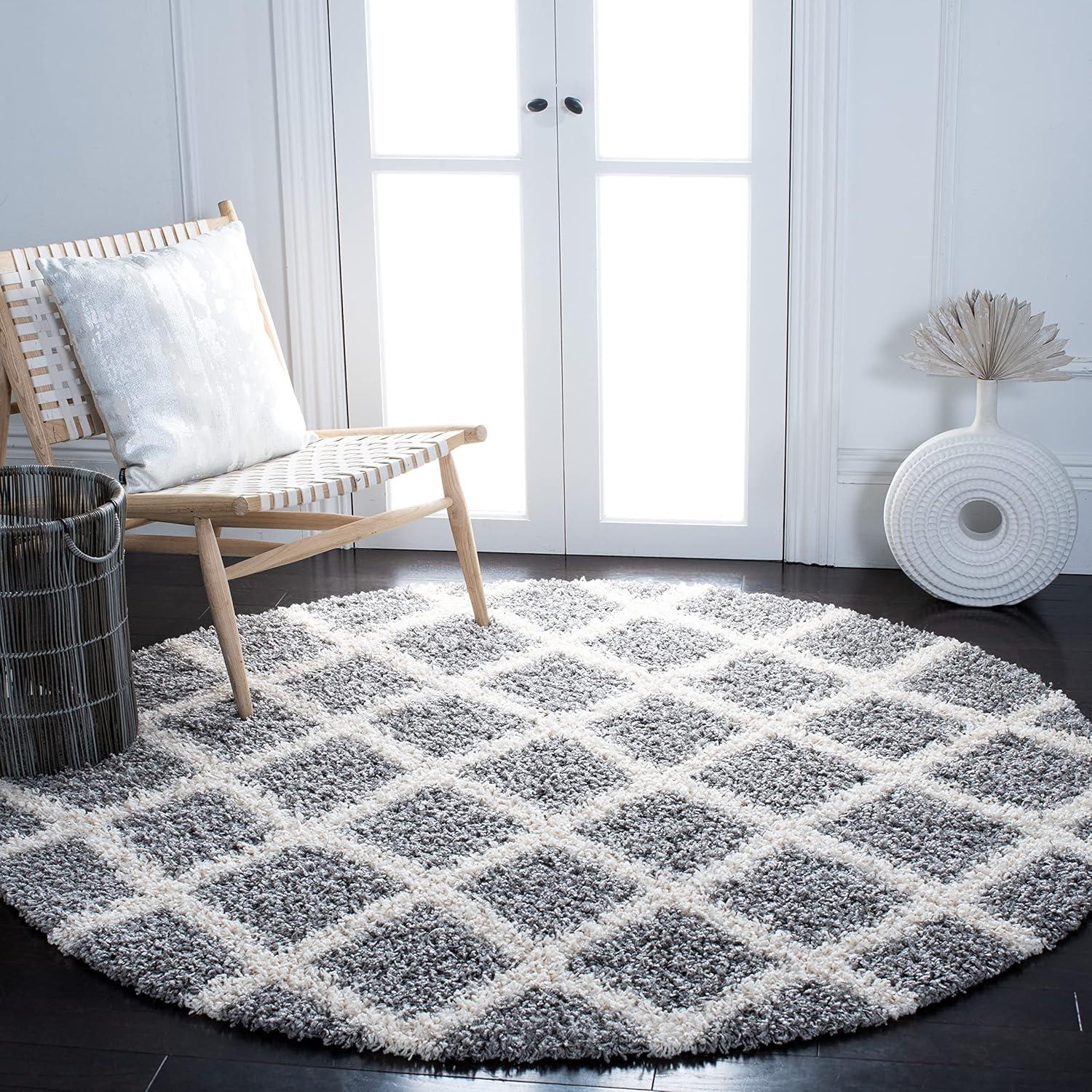 image:imageSAFAVIEH Dallas Shag Collection Area Rug 51 x 76 Seafoam amp Ivory Trellis Design NonShedding amp Easy Care 15inch Thick Ideal for High Traffic Areas in Living Room Bedroom SGD258CGreyIvory