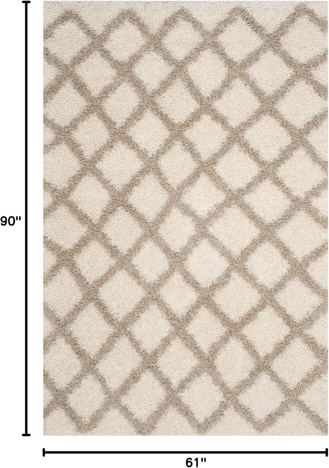 image:imageSAFAVIEH Dallas Shag Collection Area Rug 51 x 76 Seafoam amp Ivory Trellis Design NonShedding amp Easy Care 15inch Thick Ideal for High Traffic Areas in Living Room Bedroom SGD258CIvoryBeige