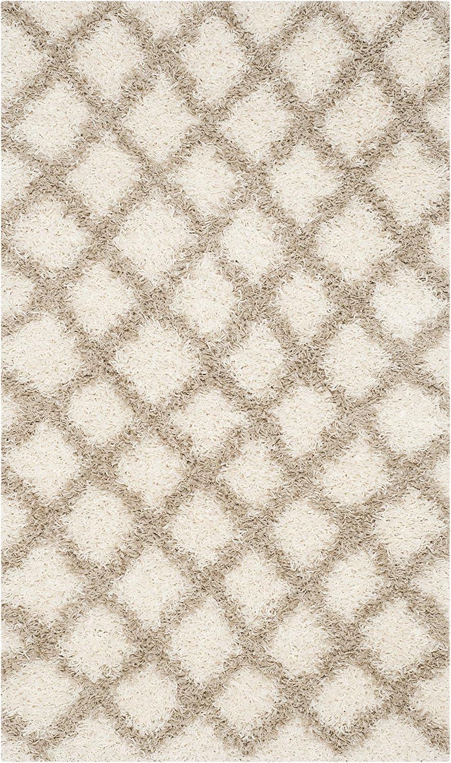 image:imageSAFAVIEH Dallas Shag Collection Area Rug 51 x 76 Seafoam amp Ivory Trellis Design NonShedding amp Easy Care 15inch Thick Ideal for High Traffic Areas in Living Room Bedroom SGD258CIvoryBeige