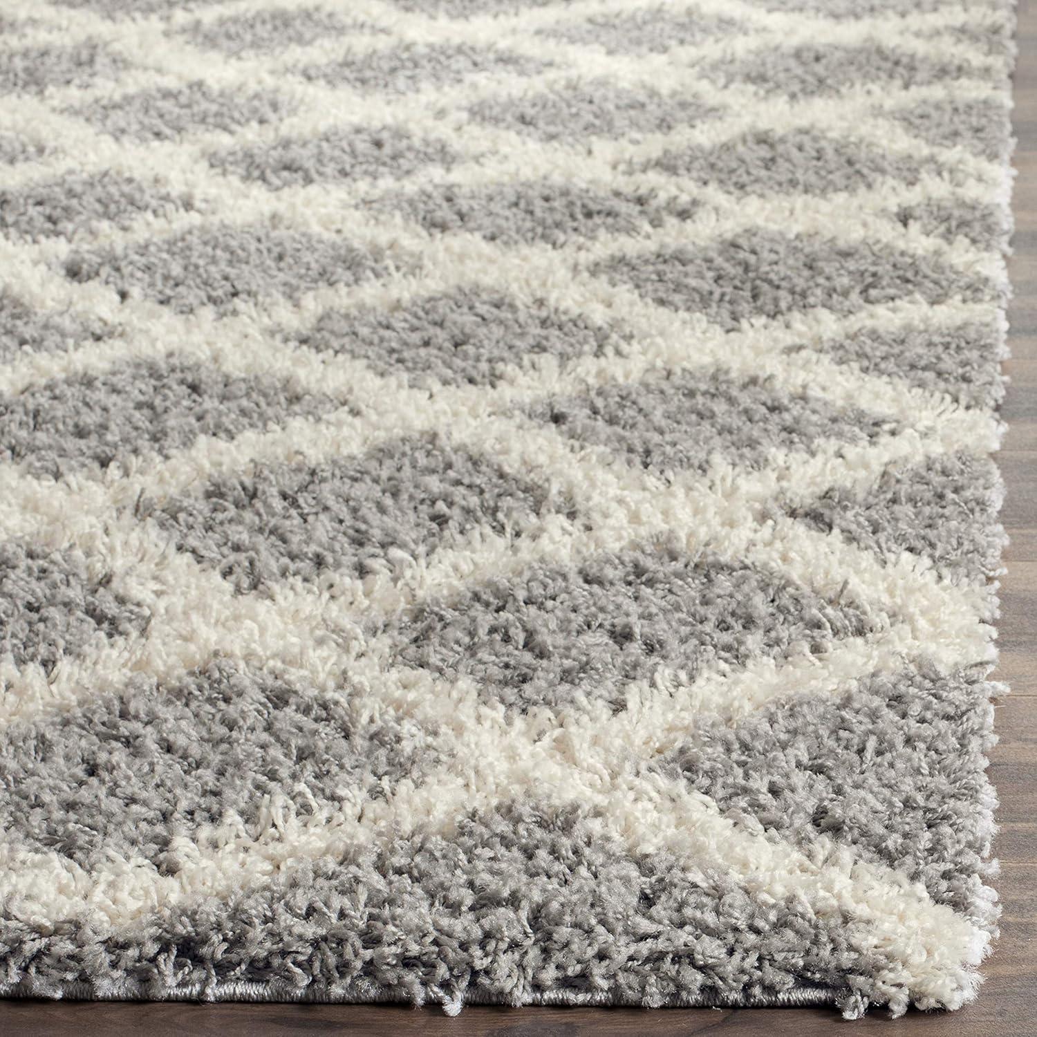 image:imageSAFAVIEH Dallas Shag Collection Area Rug 51 x 76 Seafoam amp Ivory Trellis Design NonShedding amp Easy Care 15inch Thick Ideal for High Traffic Areas in Living Room Bedroom SGD258CGreyIvory