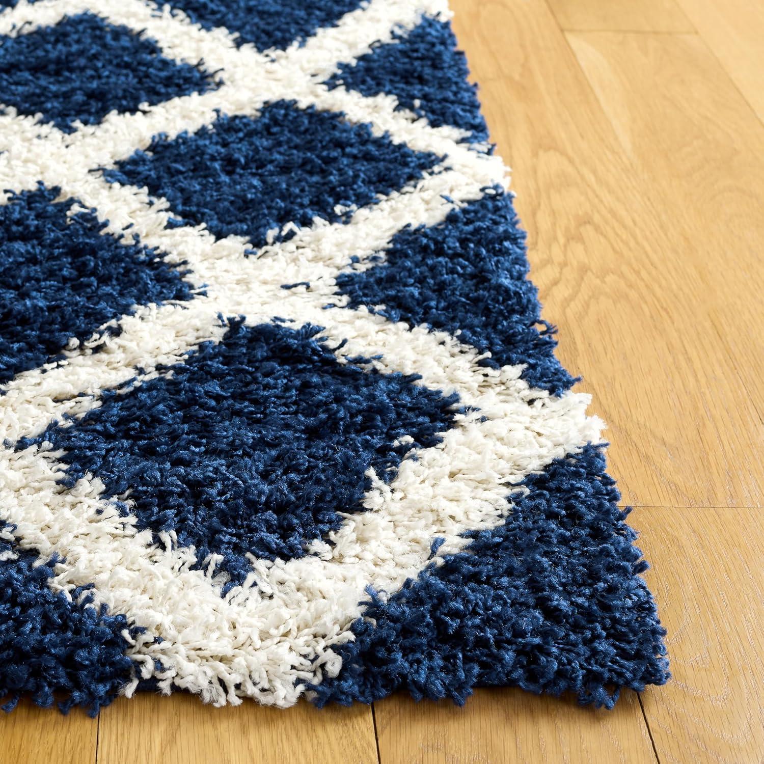 image:imageSAFAVIEH Dallas Shag Collection Area Rug 51 x 76 Seafoam amp Ivory Trellis Design NonShedding amp Easy Care 15inch Thick Ideal for High Traffic Areas in Living Room Bedroom SGD258CNavyIvory