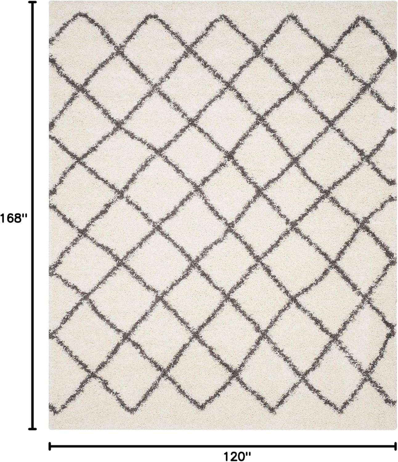image:imageSAFAVIEH Dallas Shag Collection Area Rug 51 x 76 Seafoam amp Ivory Trellis Design NonShedding amp Easy Care 15inch Thick Ideal for High Traffic Areas in Living Room Bedroom SGD258CIvoryDark Grey