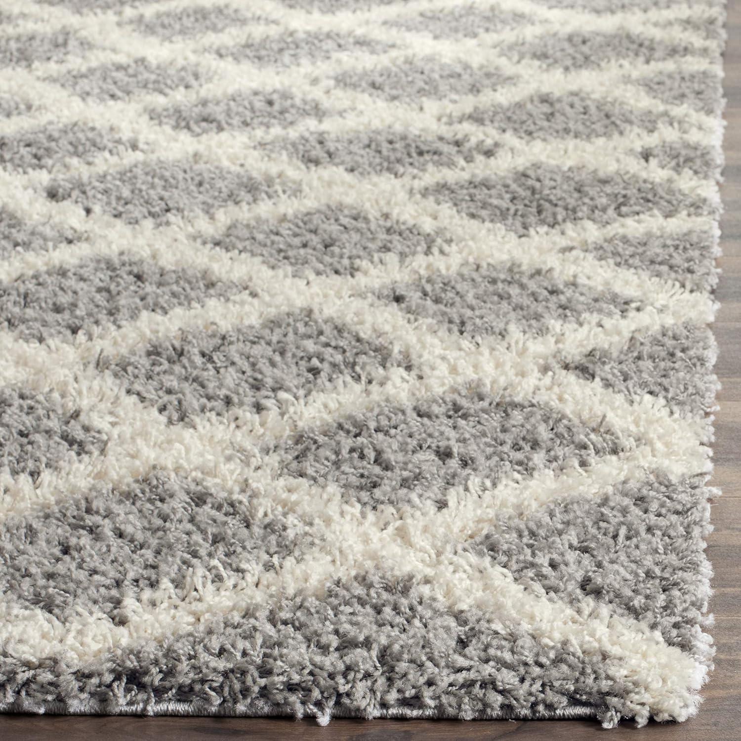 image:imageSAFAVIEH Dallas Shag Collection Area Rug 51 x 76 Seafoam amp Ivory Trellis Design NonShedding amp Easy Care 15inch Thick Ideal for High Traffic Areas in Living Room Bedroom SGD258CGreyIvory