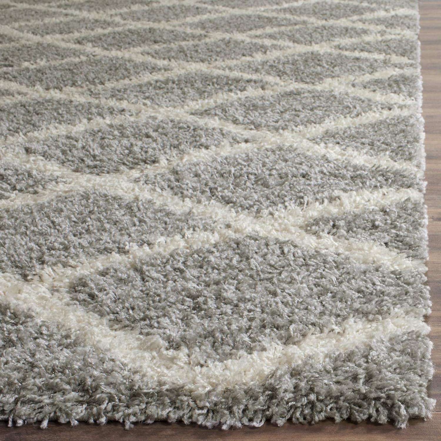 image:imageSAFAVIEH Dallas Shag Collection Area Rug 51 x 76 Seafoam amp Ivory Trellis Design NonShedding amp Easy Care 15inch Thick Ideal for High Traffic Areas in Living Room Bedroom SGD258CGreyIvory