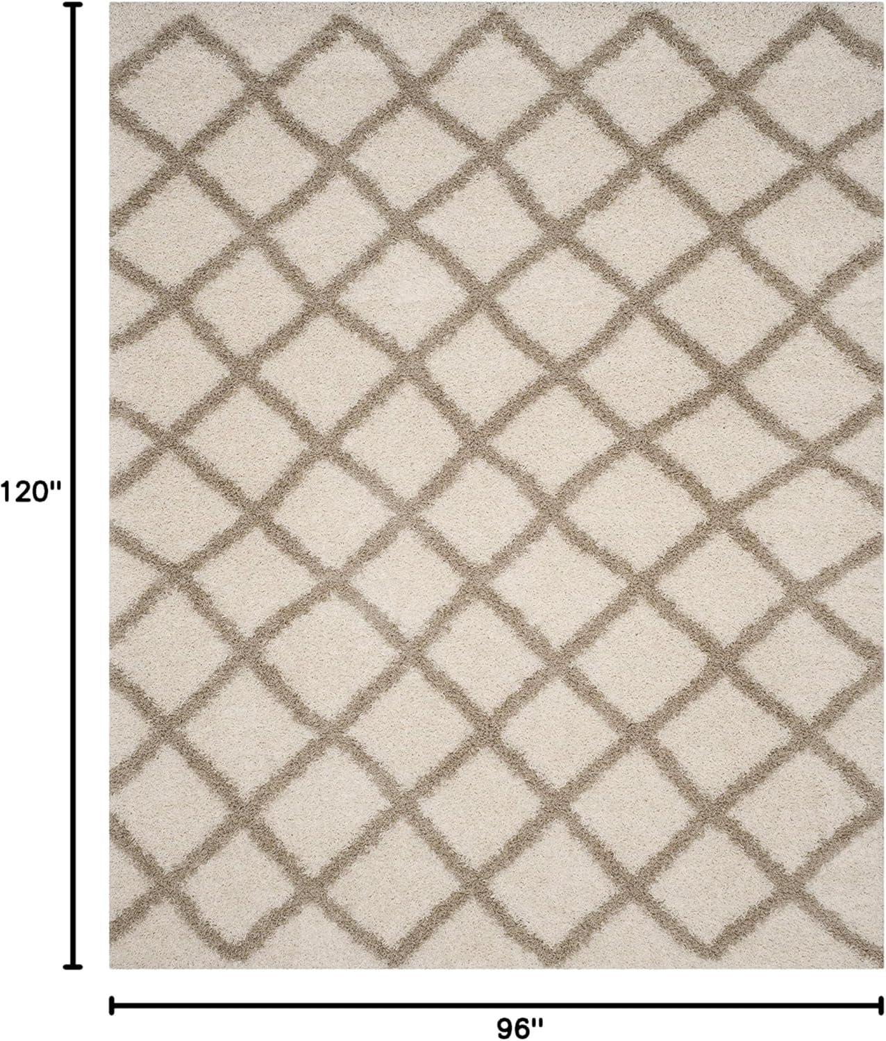 image:imageSAFAVIEH Dallas Shag Collection Area Rug 51 x 76 Seafoam amp Ivory Trellis Design NonShedding amp Easy Care 15inch Thick Ideal for High Traffic Areas in Living Room Bedroom SGD258CIvoryBeige