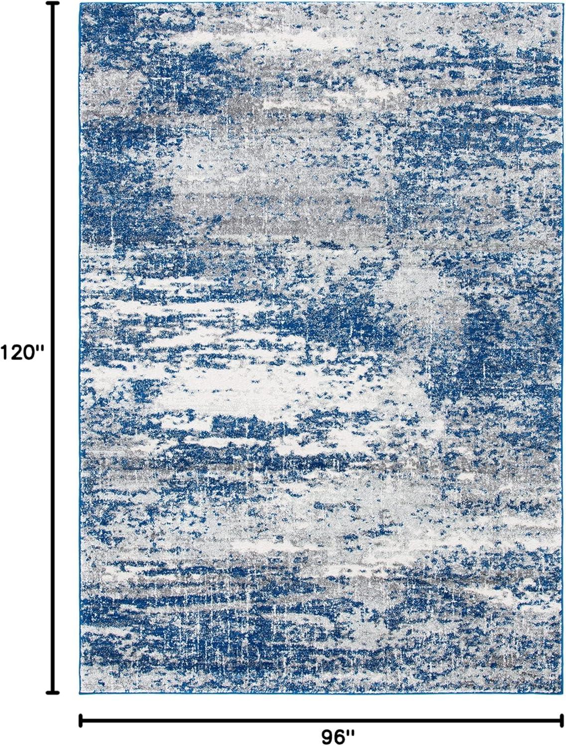 image:imageSAFAVIEH Evoke Collection 8 x 10 Ivory Dark Grey EVK272G Modern Abstract NonShedding Living Room Bedroom Dining Home Office Area RugDark BlueGrey