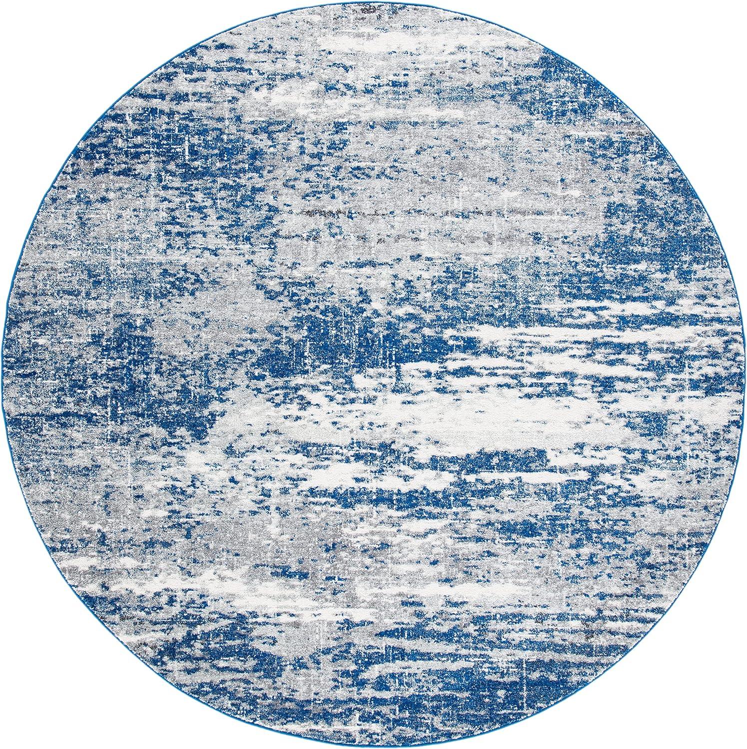 image:imageSAFAVIEH Evoke Collection 8 x 10 Ivory Dark Grey EVK272G Modern Abstract NonShedding Living Room Bedroom Dining Home Office Area RugDark BlueGrey