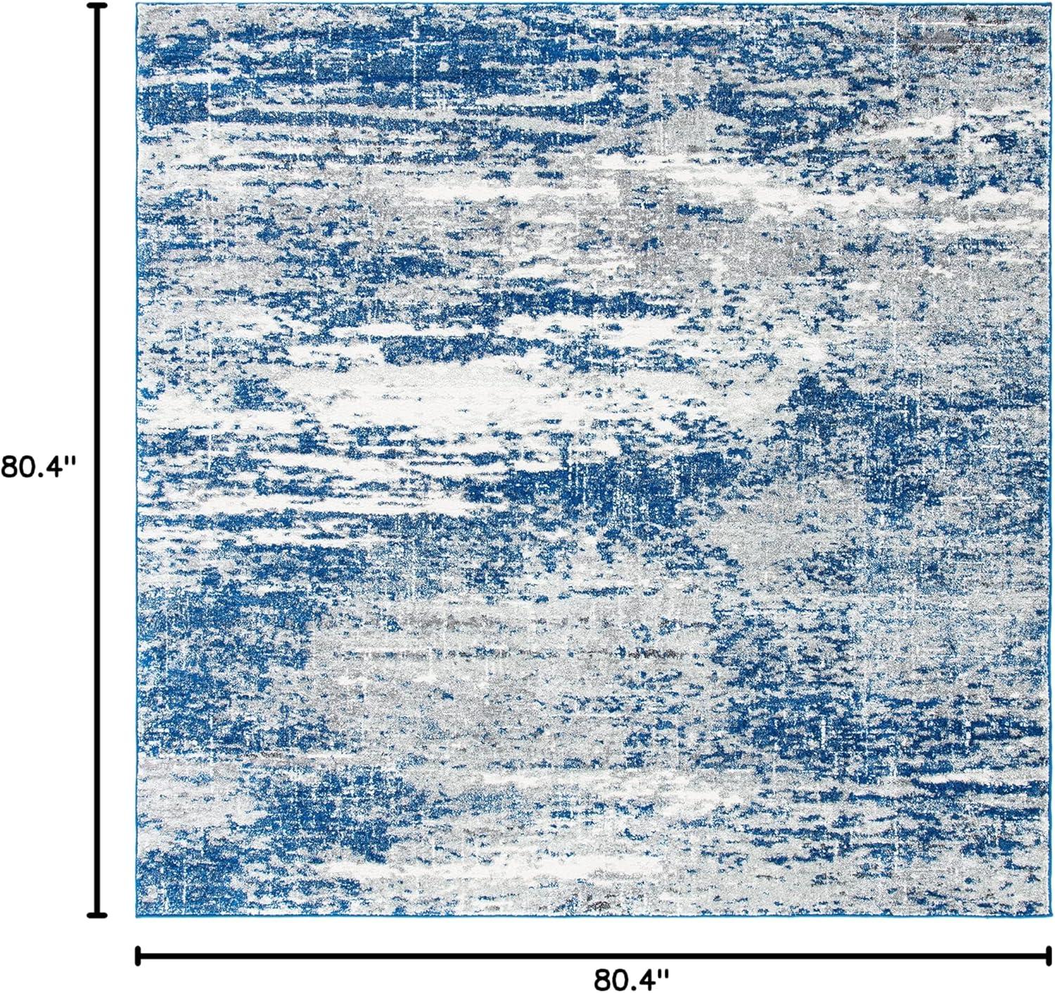 image:imageSAFAVIEH Evoke Collection 8 x 10 Ivory Dark Grey EVK272G Modern Abstract NonShedding Living Room Bedroom Dining Home Office Area RugDark BlueGrey