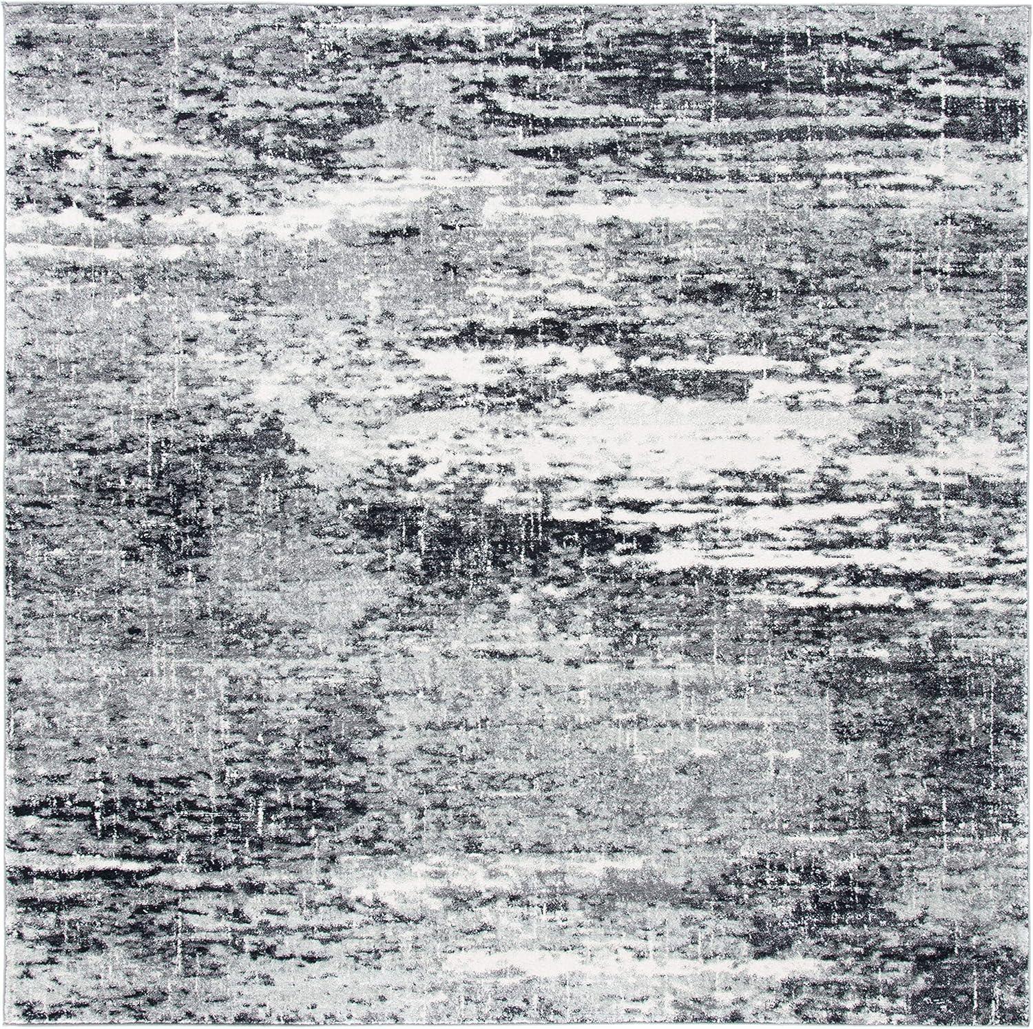 image:imageSAFAVIEH Evoke Collection 8 x 10 Ivory Dark Grey EVK272G Modern Abstract NonShedding Living Room Bedroom Dining Home Office Area RugIvoryDark Grey
