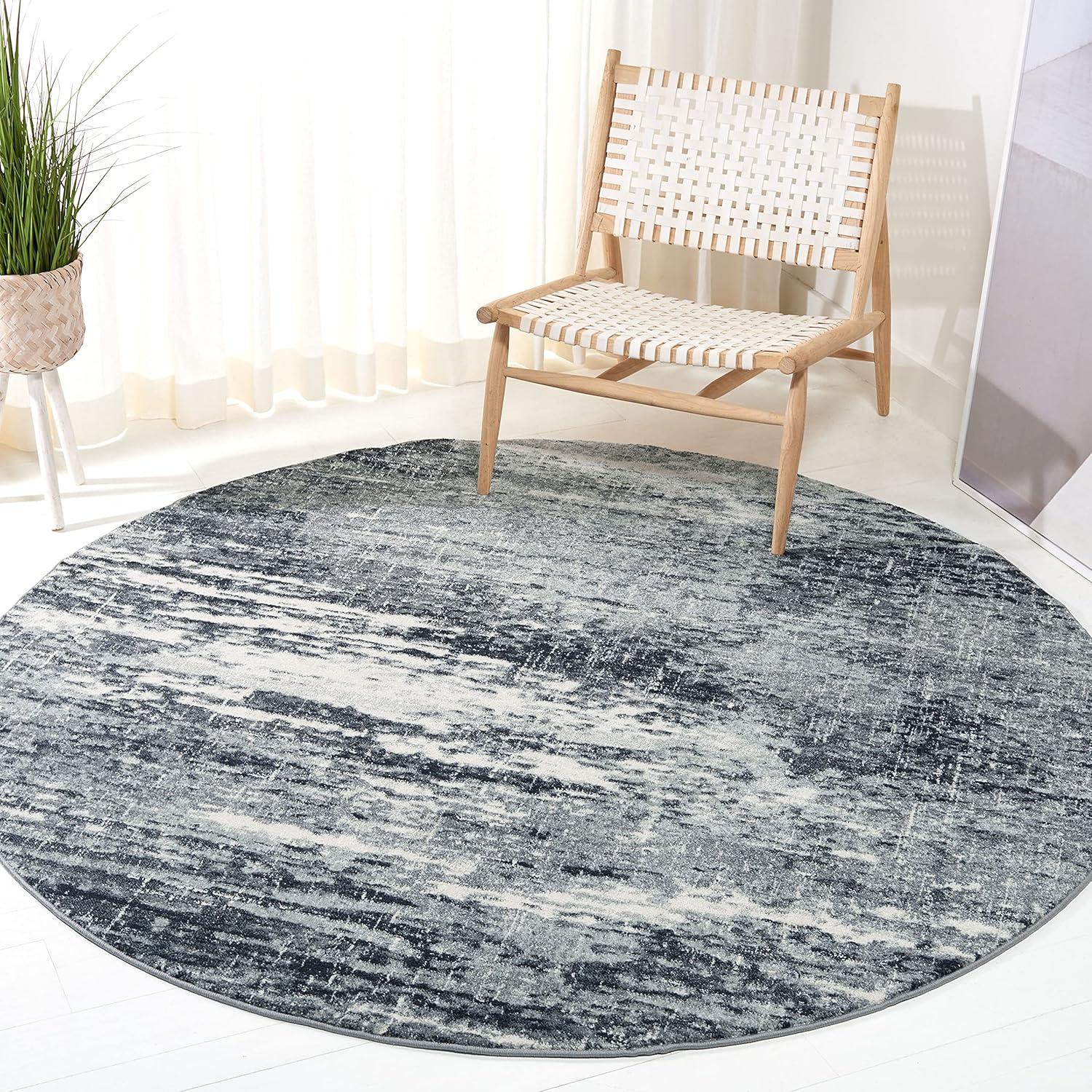 image:imageSAFAVIEH Evoke Collection 8 x 10 Ivory Dark Grey EVK272G Modern Abstract NonShedding Living Room Bedroom Dining Home Office Area RugIvoryDark Grey
