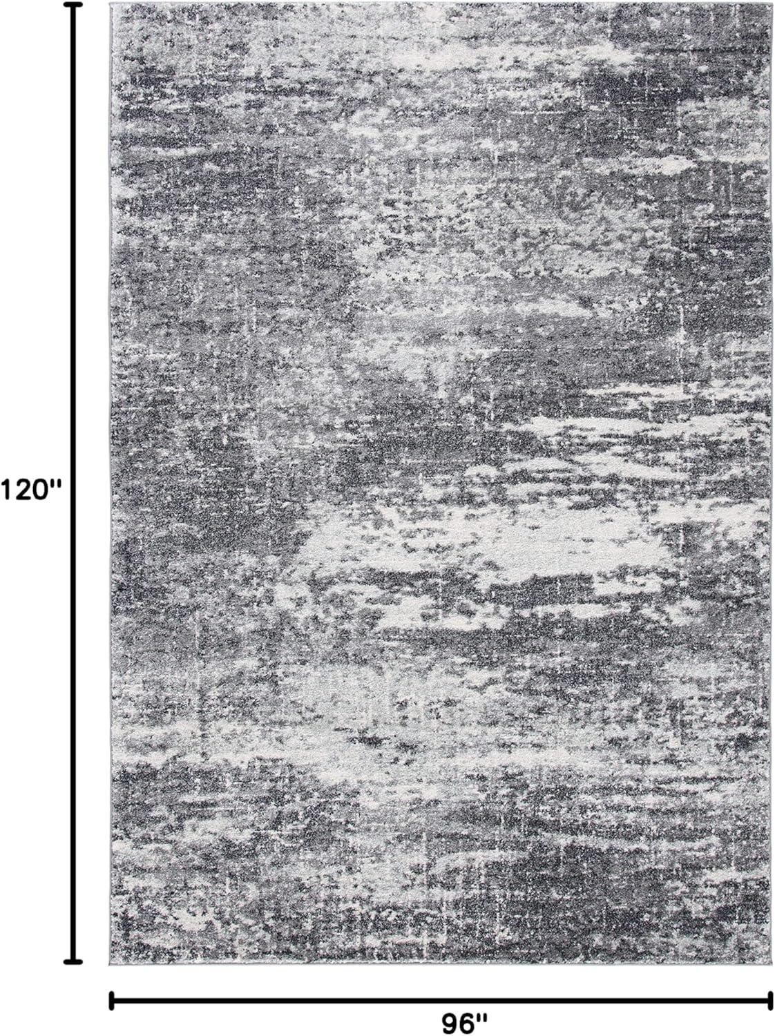 image:imageSAFAVIEH Evoke Collection 8 x 10 Ivory Dark Grey EVK272G Modern Abstract NonShedding Living Room Bedroom Dining Home Office Area RugIvoryGrey