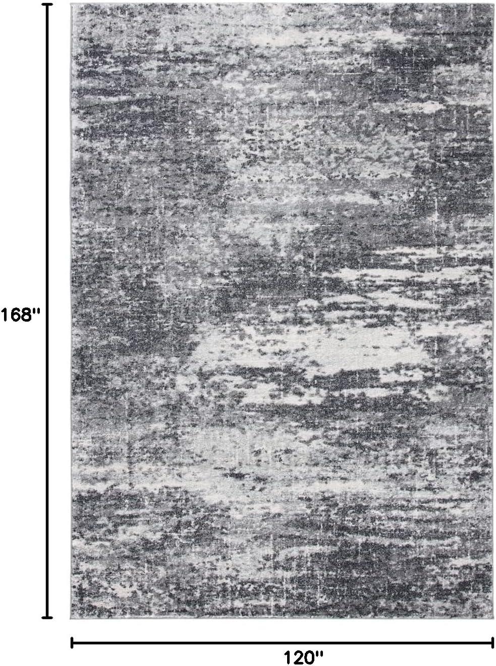 image:imageSAFAVIEH Evoke Collection 8 x 10 Ivory Dark Grey EVK272G Modern Abstract NonShedding Living Room Bedroom Dining Home Office Area RugIvoryGrey