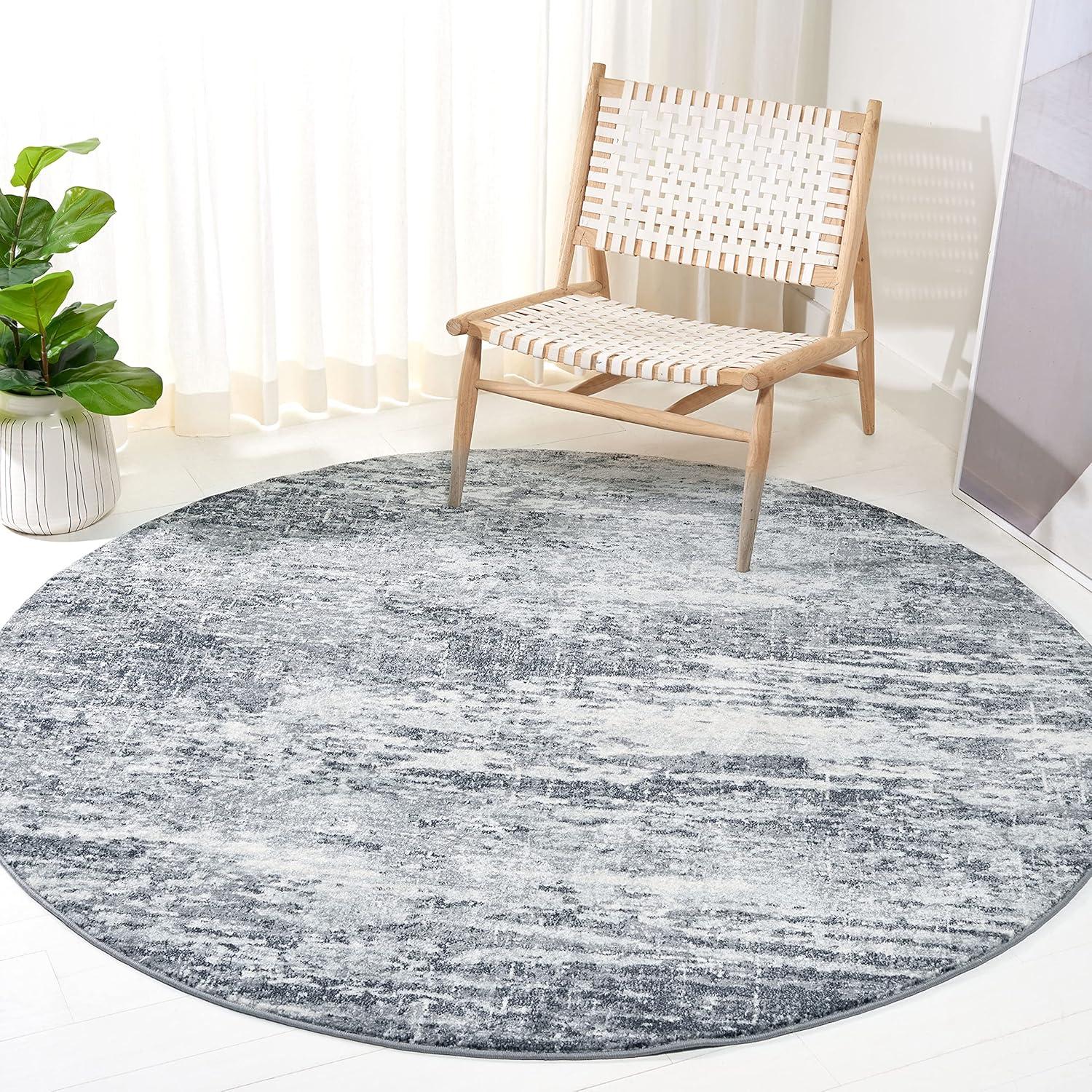 image:imageSAFAVIEH Evoke Collection 8 x 10 Ivory Dark Grey EVK272G Modern Abstract NonShedding Living Room Bedroom Dining Home Office Area RugIvoryGrey