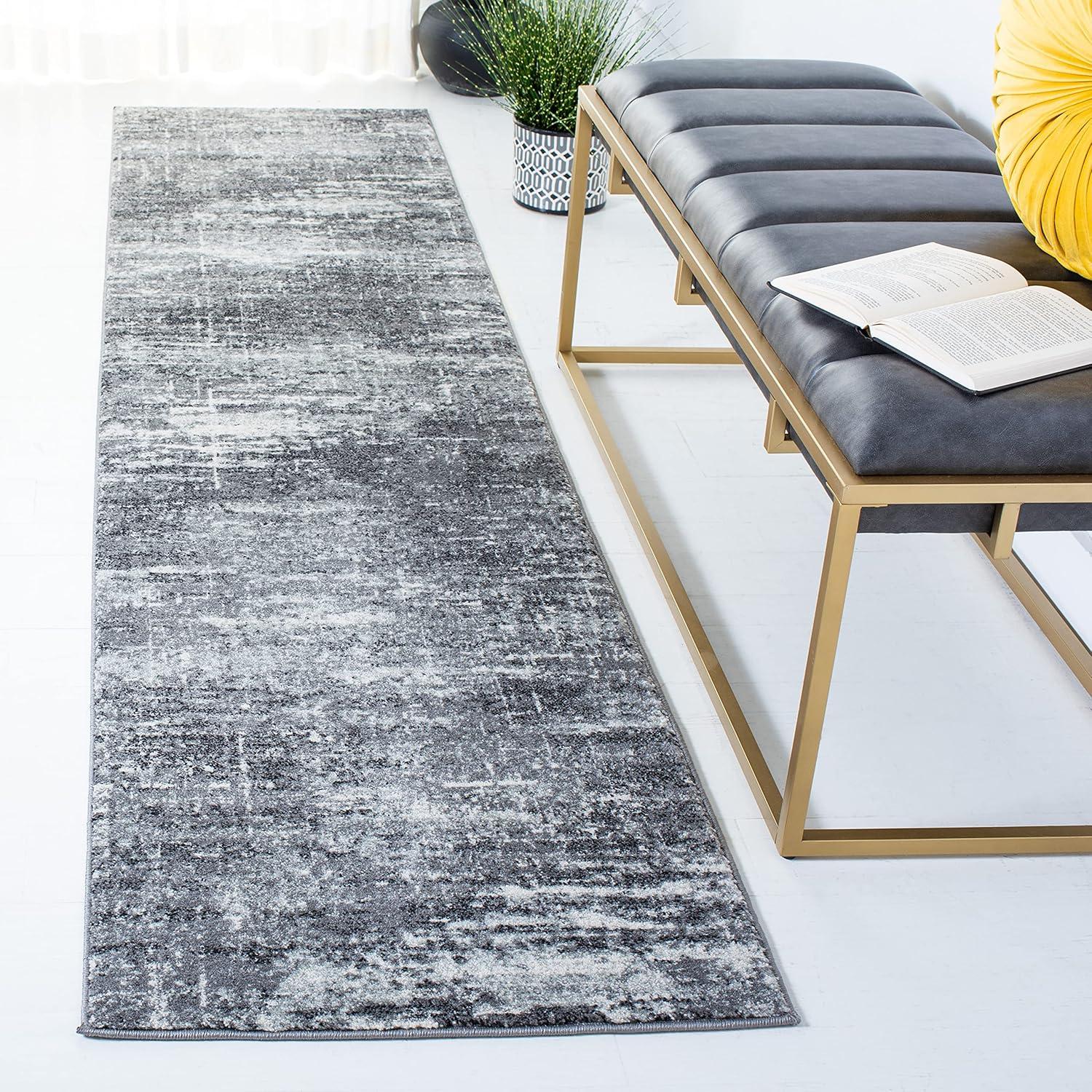 image:imageSAFAVIEH Evoke Collection 8 x 10 Ivory Dark Grey EVK272G Modern Abstract NonShedding Living Room Bedroom Dining Home Office Area RugIvoryGrey