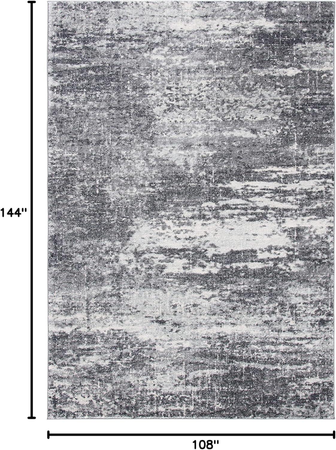 image:imageSAFAVIEH Evoke Collection 8 x 10 Ivory Dark Grey EVK272G Modern Abstract NonShedding Living Room Bedroom Dining Home Office Area RugIvoryGrey