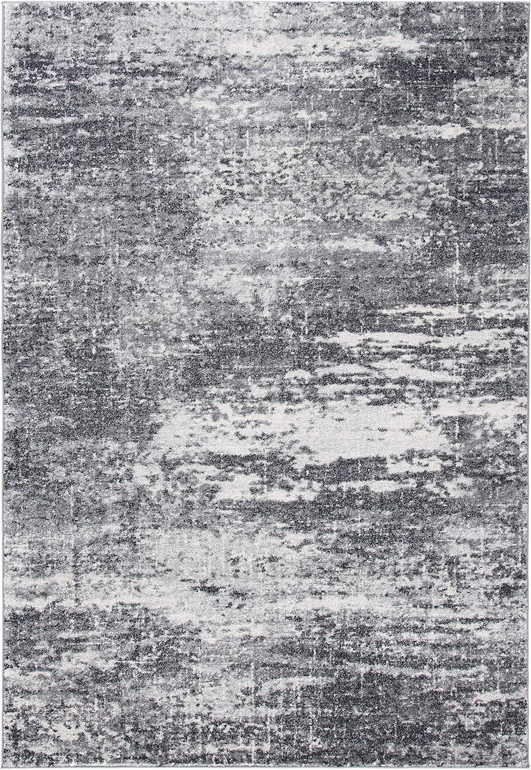 image:imageSAFAVIEH Evoke Collection 8 x 10 Ivory Dark Grey EVK272G Modern Abstract NonShedding Living Room Bedroom Dining Home Office Area RugIvoryGrey