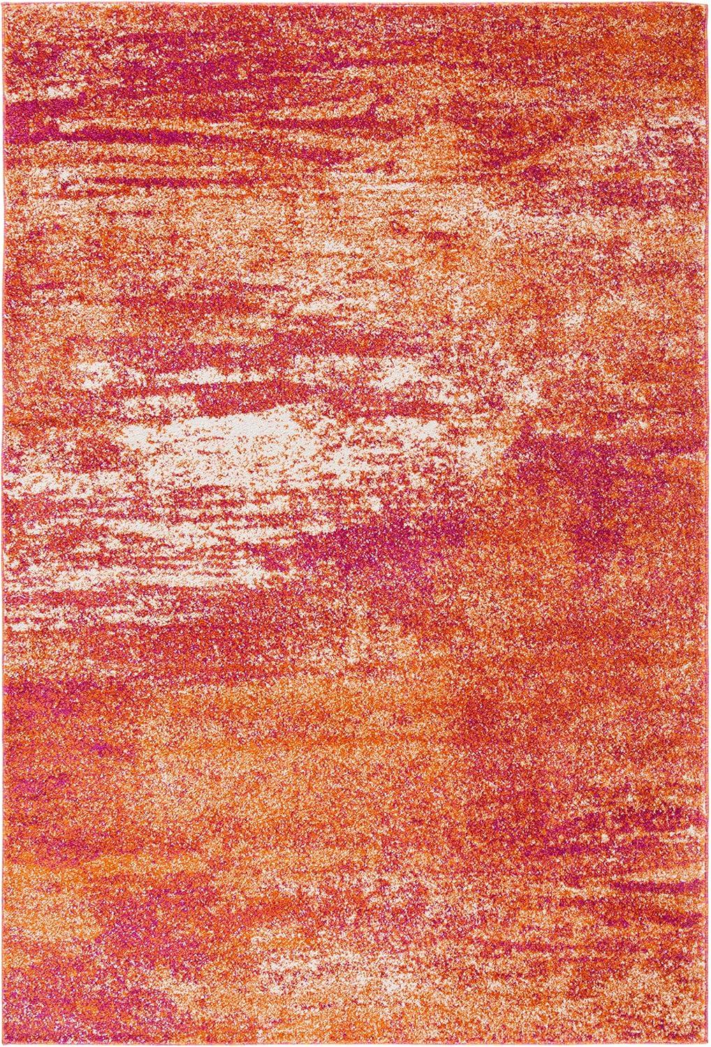 image:imageSAFAVIEH Evoke Collection 8 x 10 Ivory Dark Grey EVK272G Modern Abstract NonShedding Living Room Bedroom Dining Home Office Area RugIvoryOrange