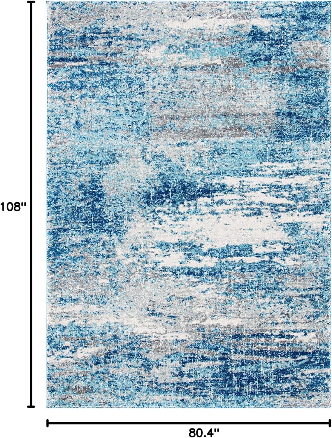 image:imageSAFAVIEH Evoke Collection 8 x 10 Ivory Dark Grey EVK272G Modern Abstract NonShedding Living Room Bedroom Dining Home Office Area RugLight BlueGrey
