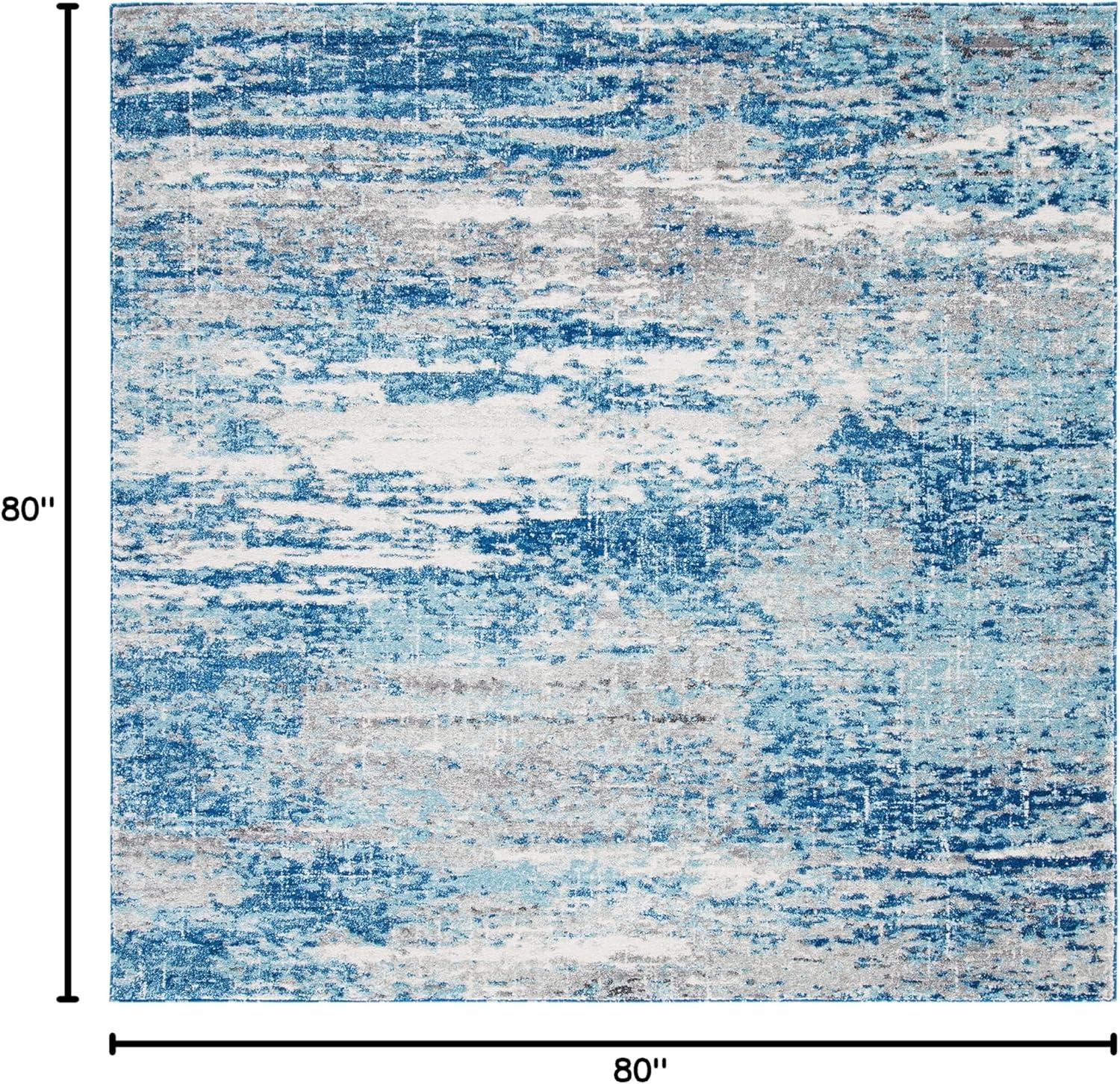 image:imageSAFAVIEH Evoke Collection 8 x 10 Ivory Dark Grey EVK272G Modern Abstract NonShedding Living Room Bedroom Dining Home Office Area RugLight BlueGrey