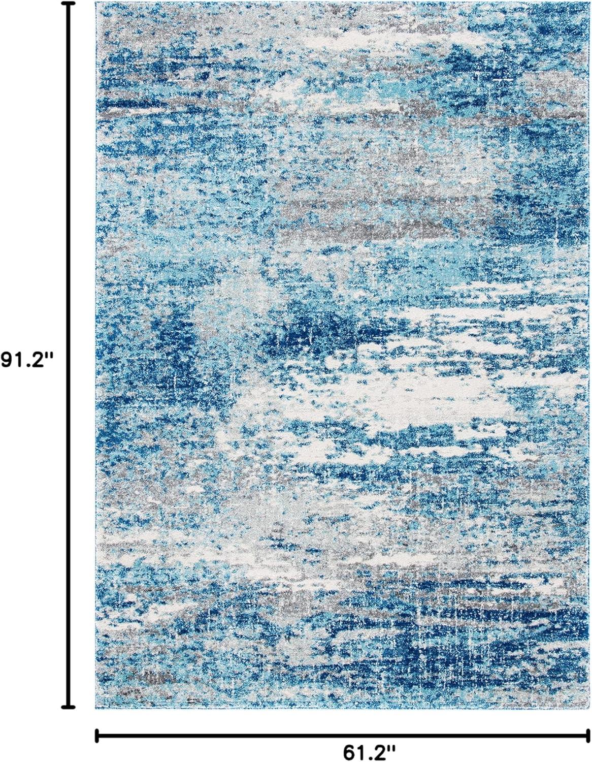 image:imageSAFAVIEH Evoke Collection 8 x 10 Ivory Dark Grey EVK272G Modern Abstract NonShedding Living Room Bedroom Dining Home Office Area RugLight BlueGrey