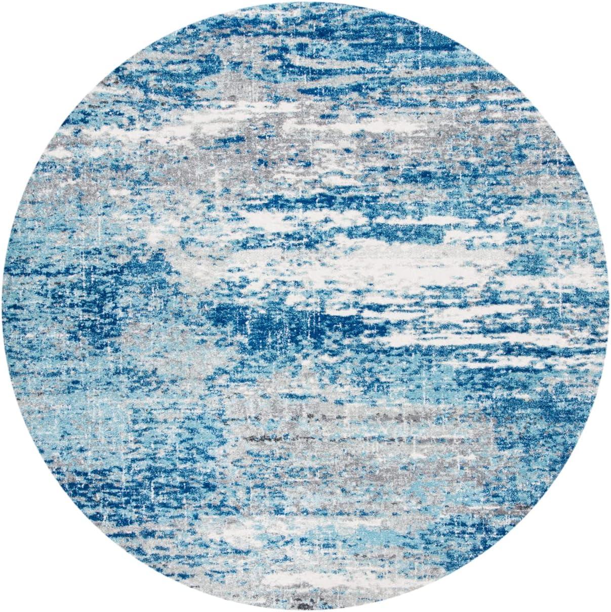 image:imageSAFAVIEH Evoke Collection 8 x 10 Ivory Dark Grey EVK272G Modern Abstract NonShedding Living Room Bedroom Dining Home Office Area RugLight BlueGrey