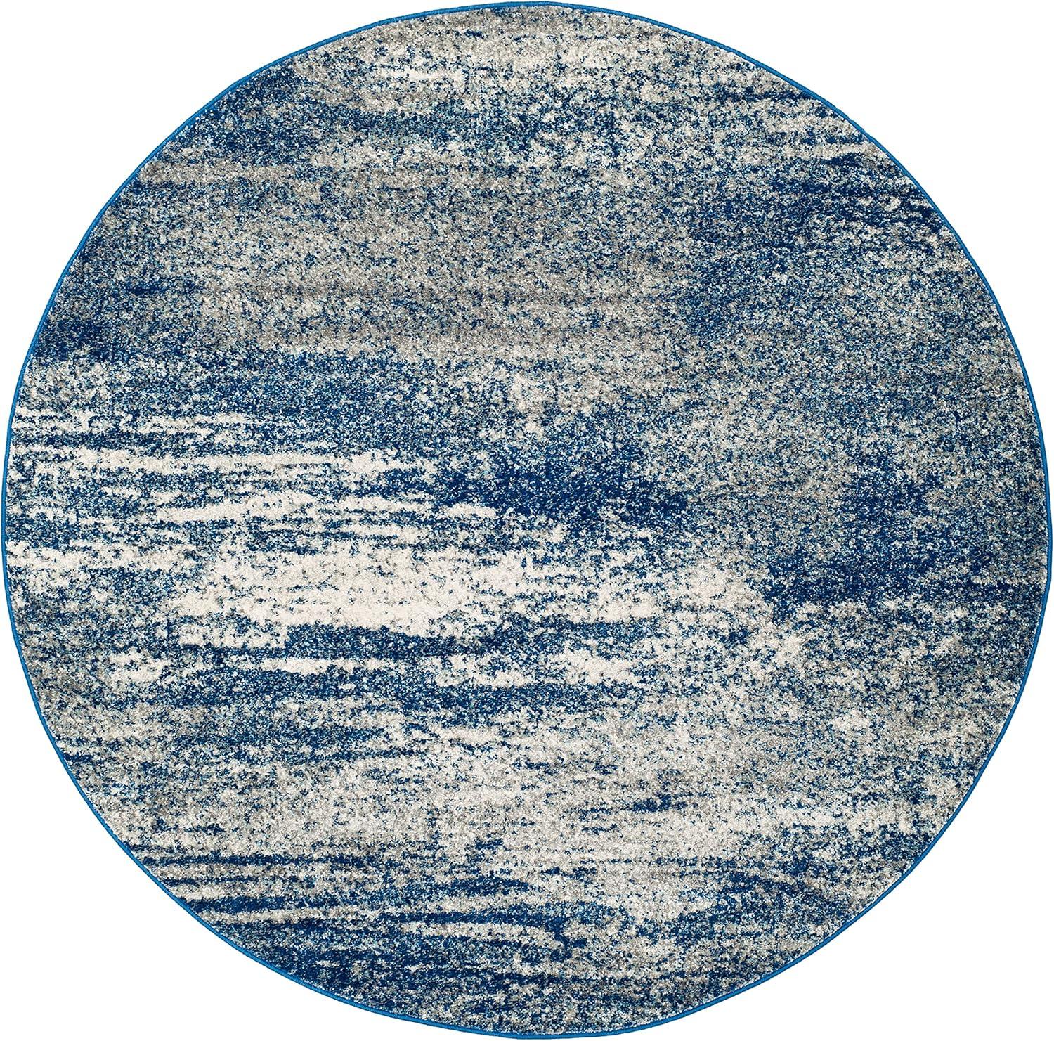 image:imageSAFAVIEH Evoke Collection 8 x 10 Ivory Dark Grey EVK272G Modern Abstract NonShedding Living Room Bedroom Dining Home Office Area RugNavyIvory