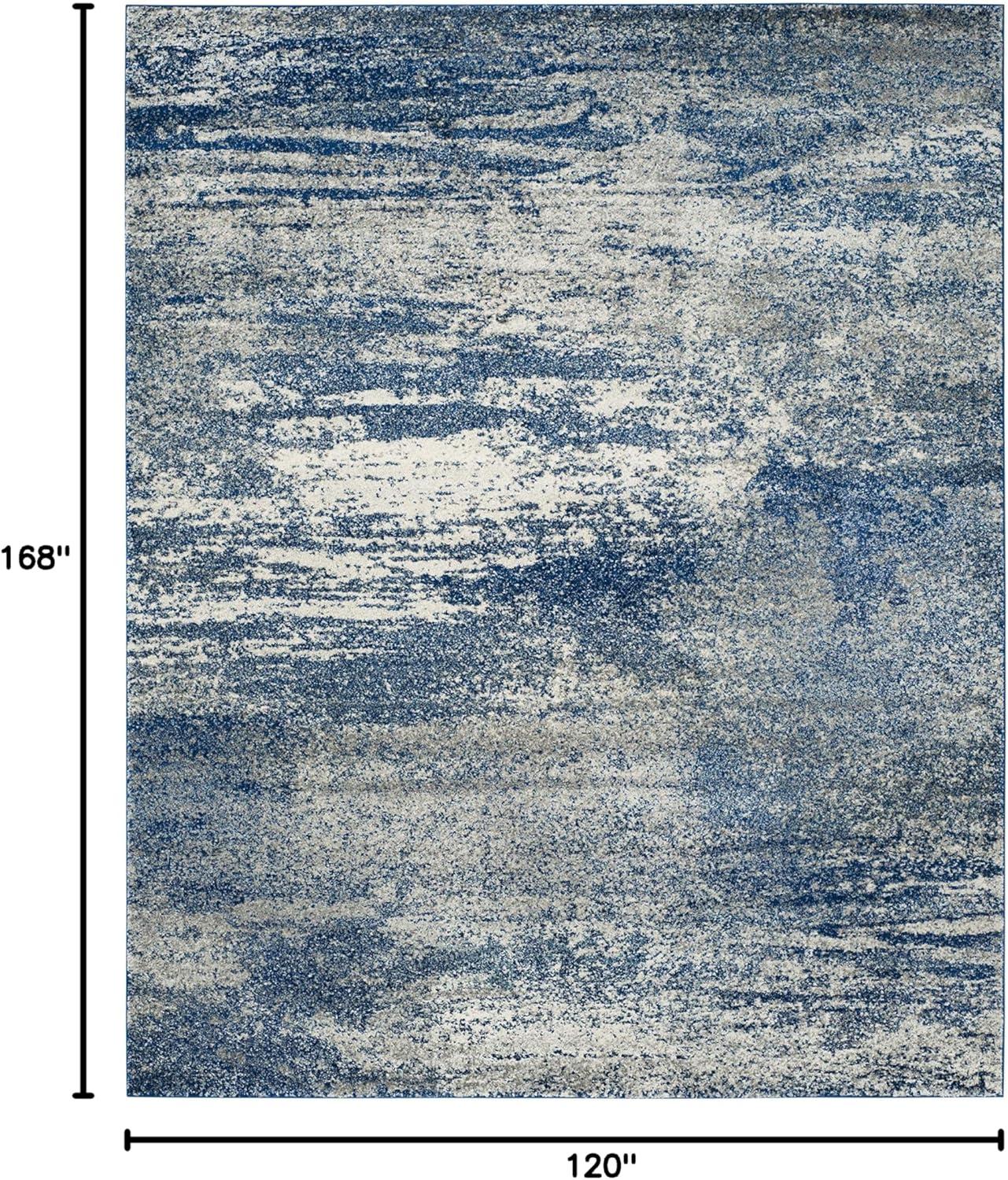 image:imageSAFAVIEH Evoke Collection 8 x 10 Ivory Dark Grey EVK272G Modern Abstract NonShedding Living Room Bedroom Dining Home Office Area RugNavyIvory