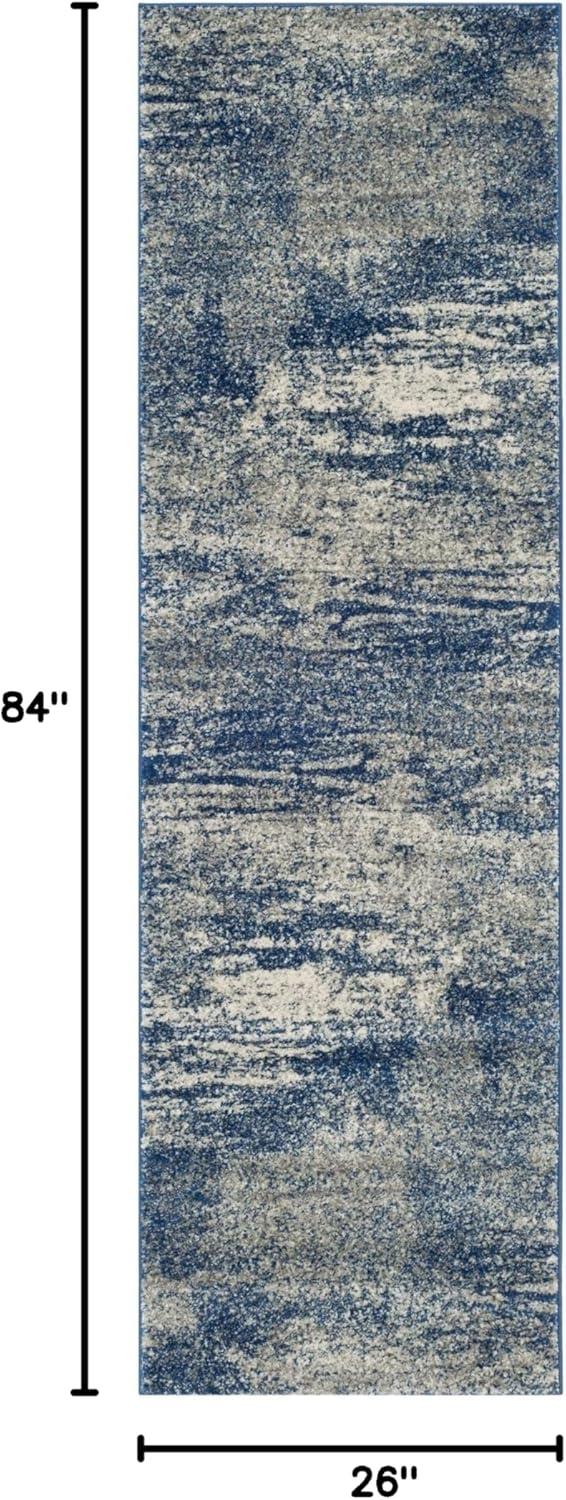 image:imageSAFAVIEH Evoke Collection 8 x 10 Ivory Dark Grey EVK272G Modern Abstract NonShedding Living Room Bedroom Dining Home Office Area RugNavyIvory