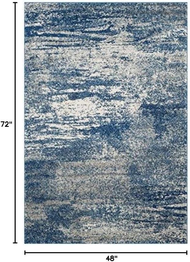 image:imageSAFAVIEH Evoke Collection 8 x 10 Ivory Dark Grey EVK272G Modern Abstract NonShedding Living Room Bedroom Dining Home Office Area RugNavyIvory