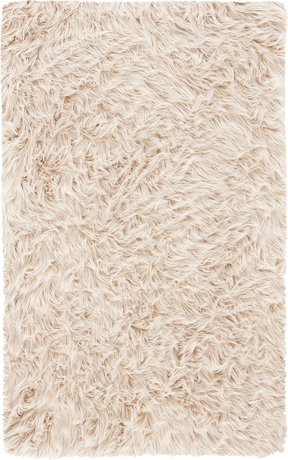 image:imageSAFAVIEH Faux Sheep Skin Collection 3 x 5 Ivory FSS235A Silken Glam 235inch Thick Area RugBeige