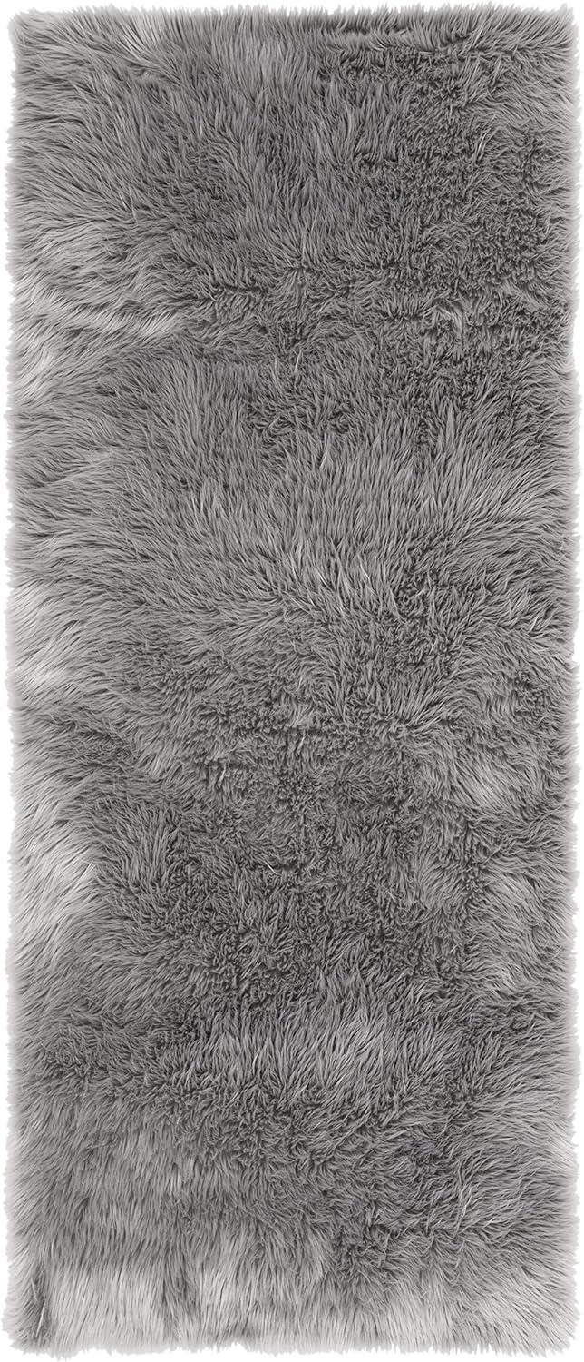 image:imageSAFAVIEH Faux Sheep Skin Collection 3 x 5 Ivory FSS235A Silken Glam 235inch Thick Area RugGrey