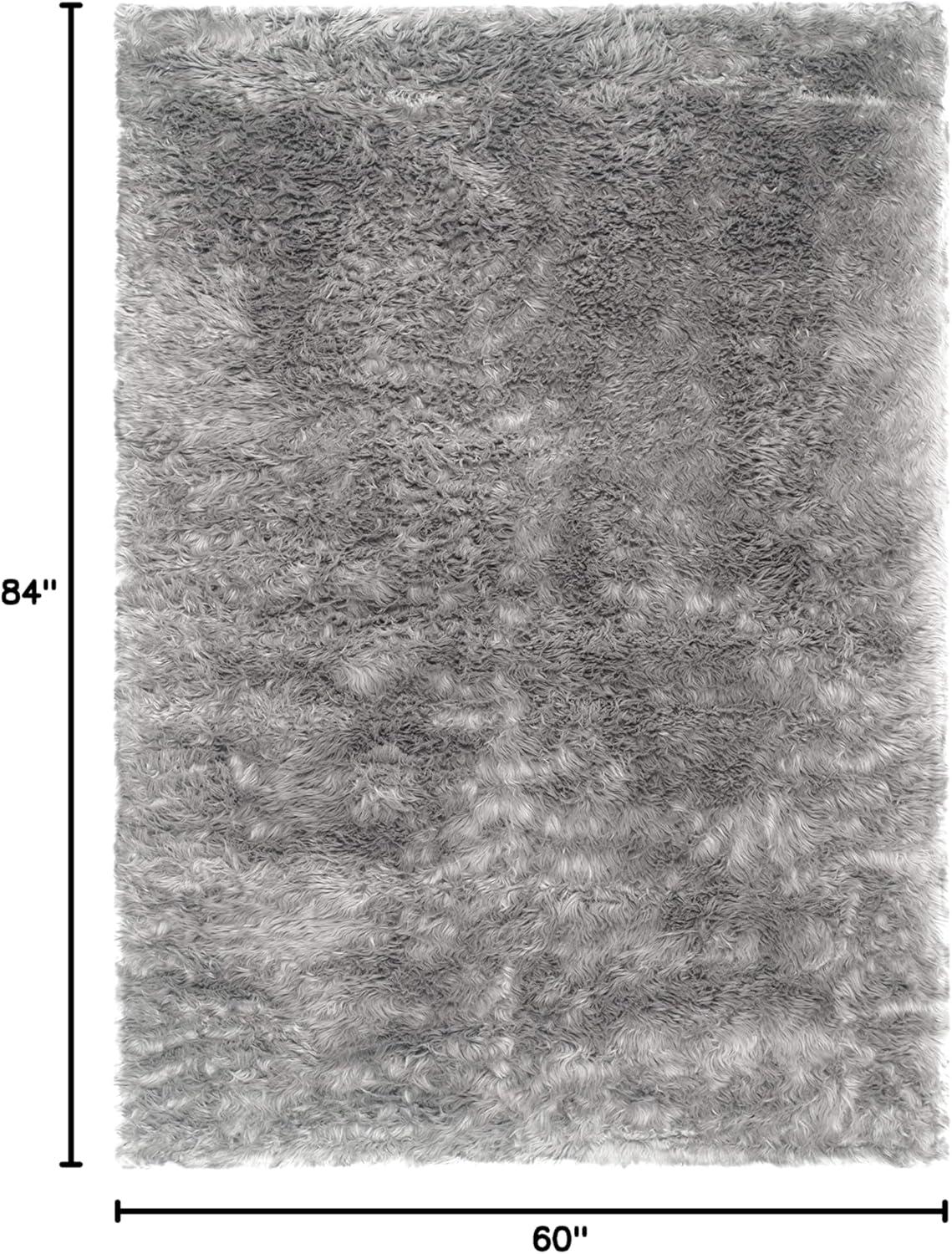image:imageSAFAVIEH Faux Sheep Skin Collection 3 x 5 Ivory FSS235A Silken Glam 235inch Thick Area RugGrey