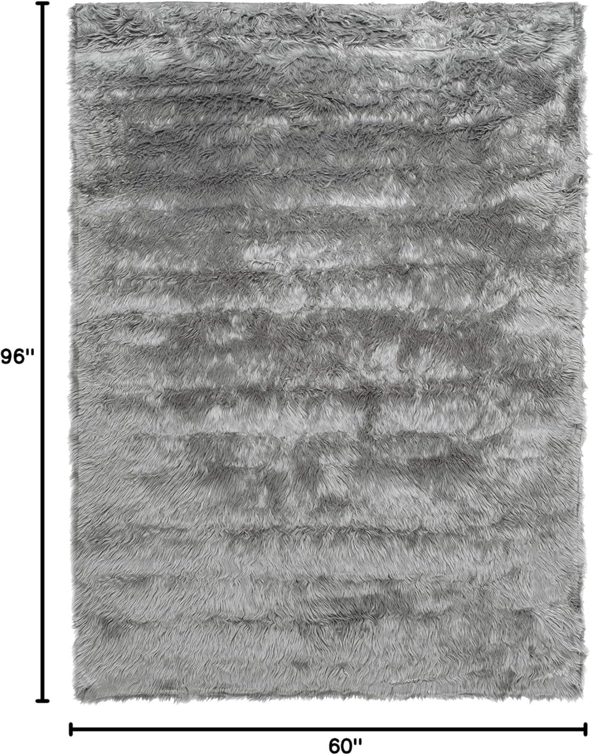 image:imageSAFAVIEH Faux Sheep Skin Collection 3 x 5 Ivory FSS235A Silken Glam 235inch Thick Area RugGrey